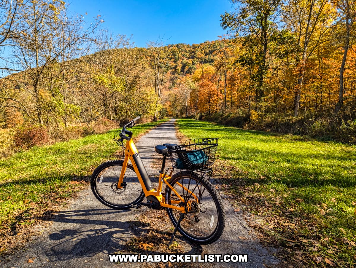 Huntingdon and Broad Top Rail Trail fall foliage Bedford County