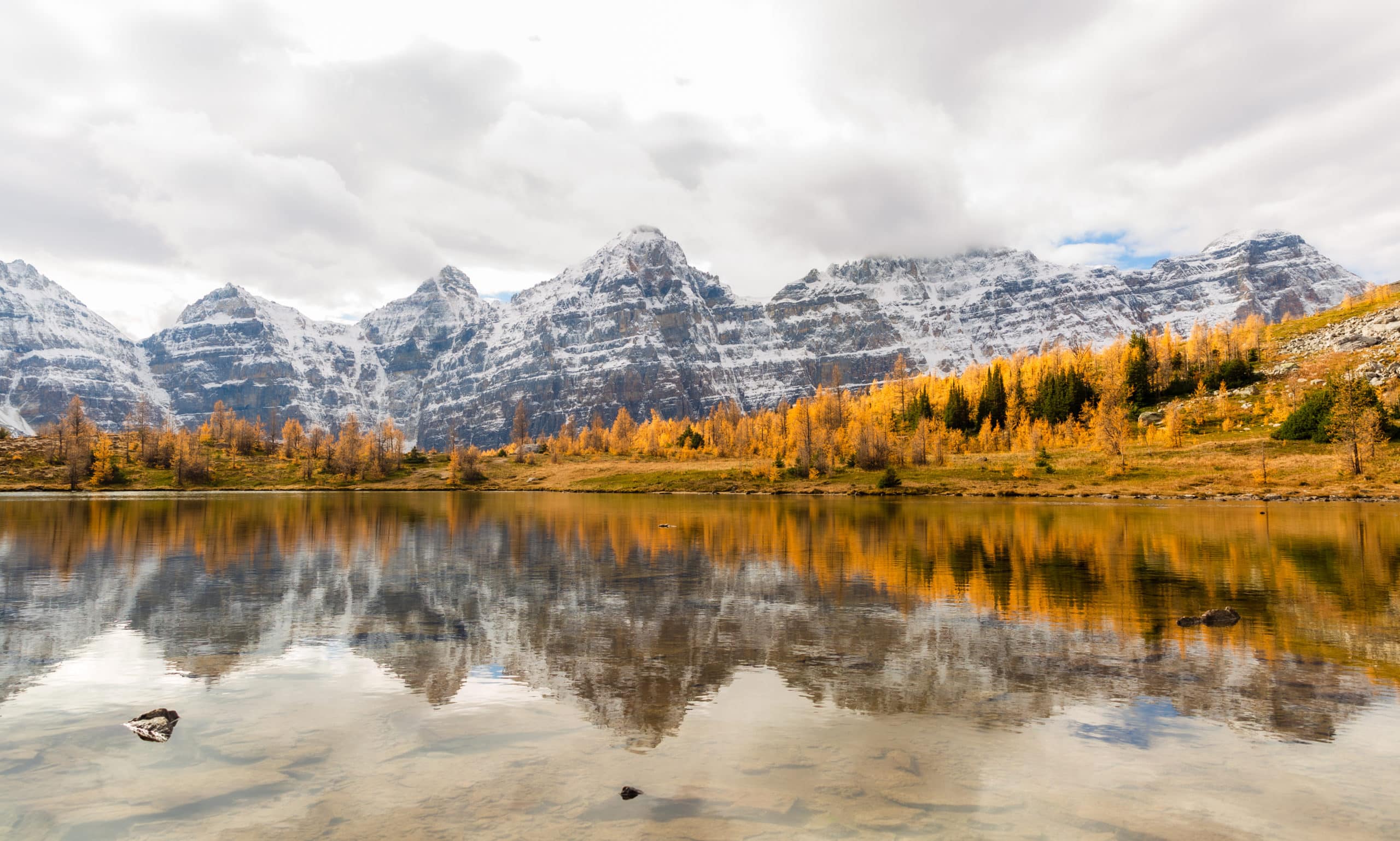 Banff larch valley golden fall colors mountains
