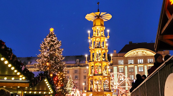 Dresden Striezelmarkt giant Christmas pyramid