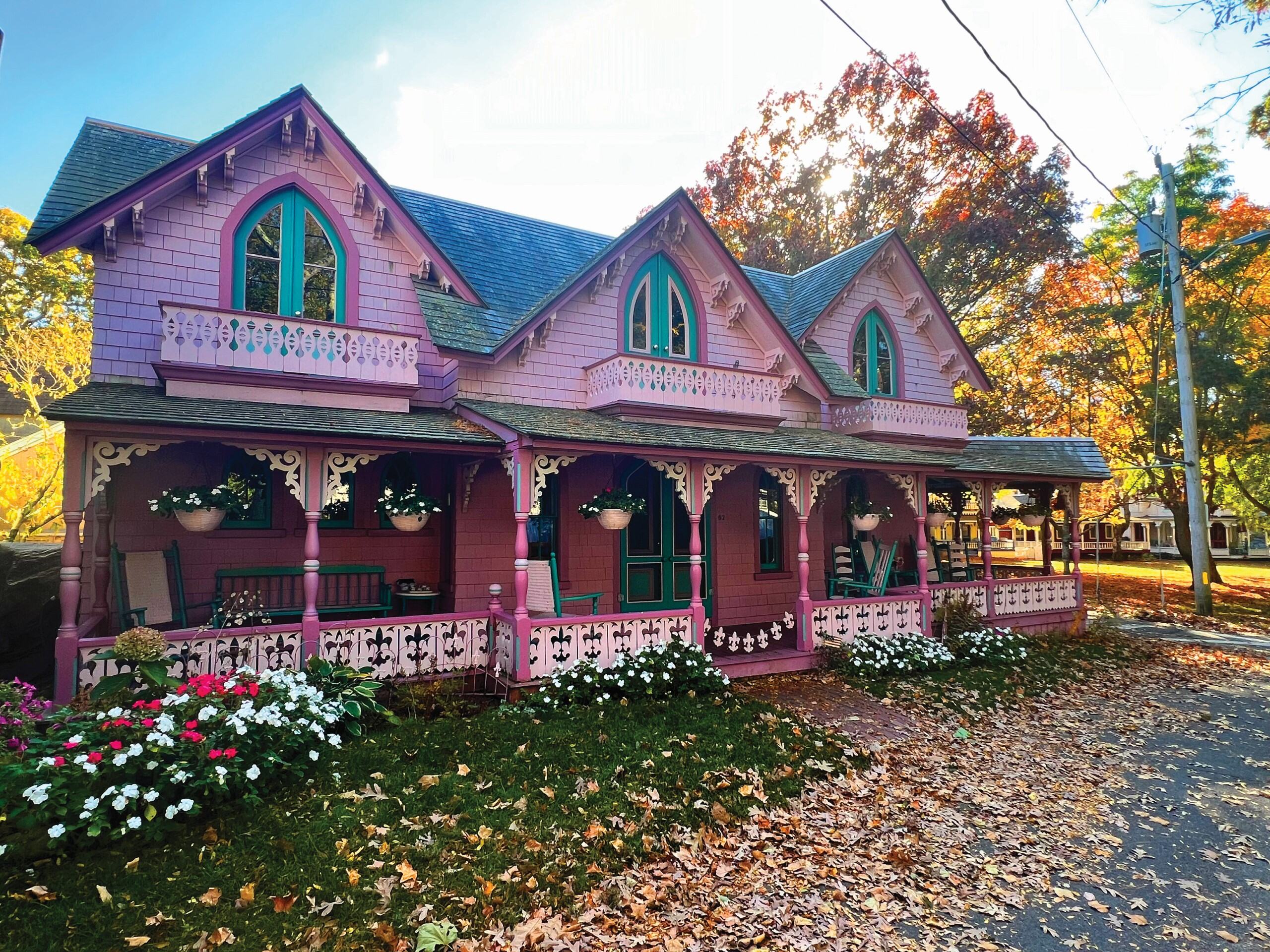 Martha's Vineyard inn autumn porch