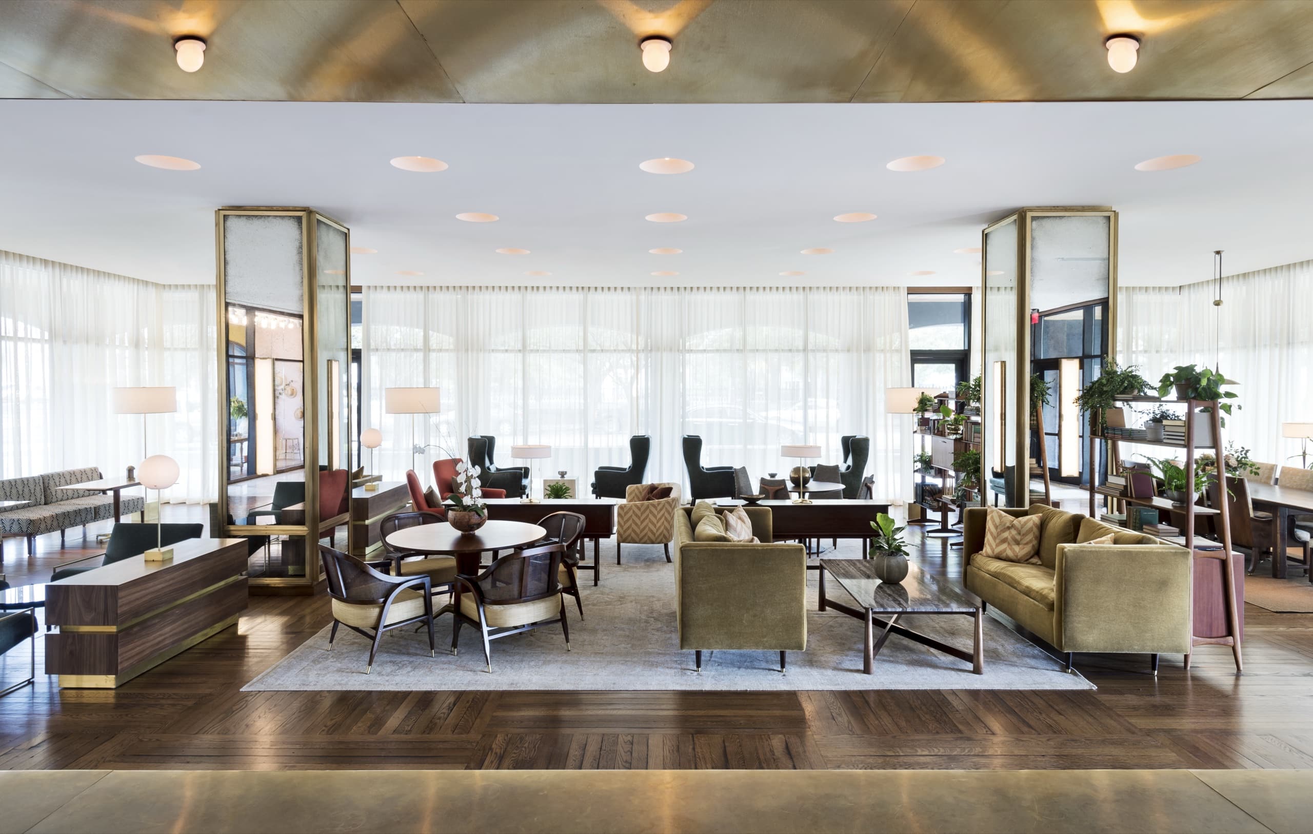 The Dewberry Charleston mid-century modern lobby