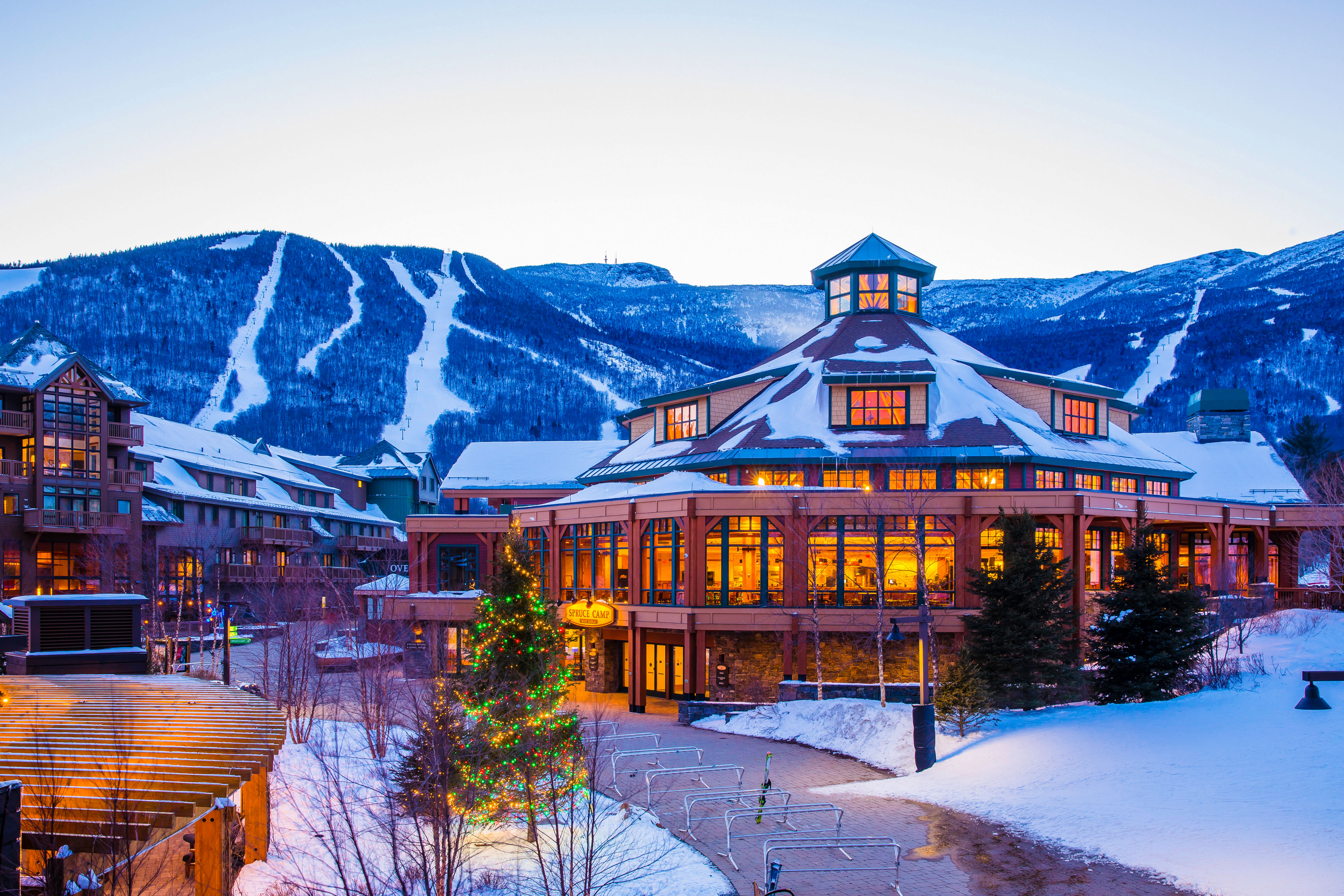 Stowe Vermont ski resort village winter