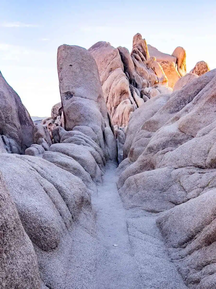 Joshua Tree desert trail boulders October