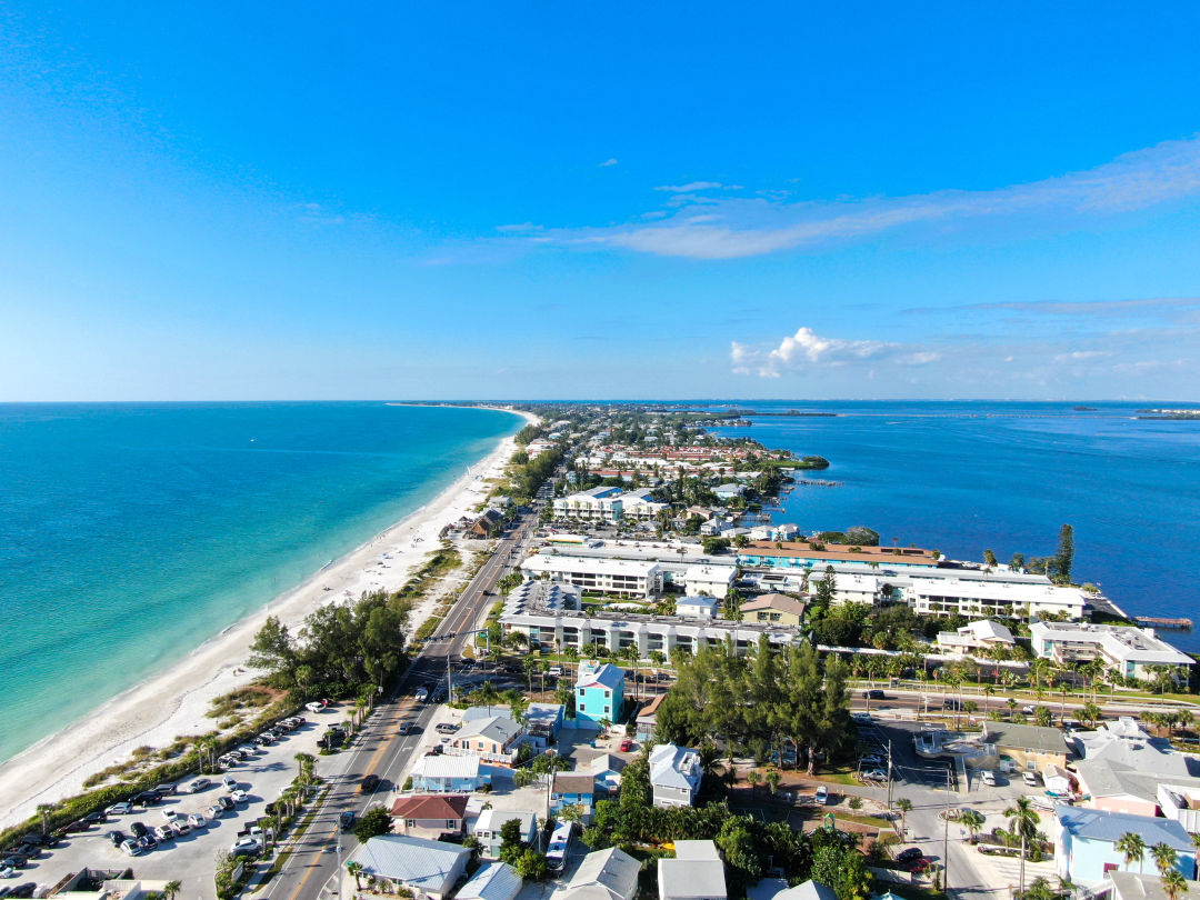 Anna Maria Island beach low rise homes