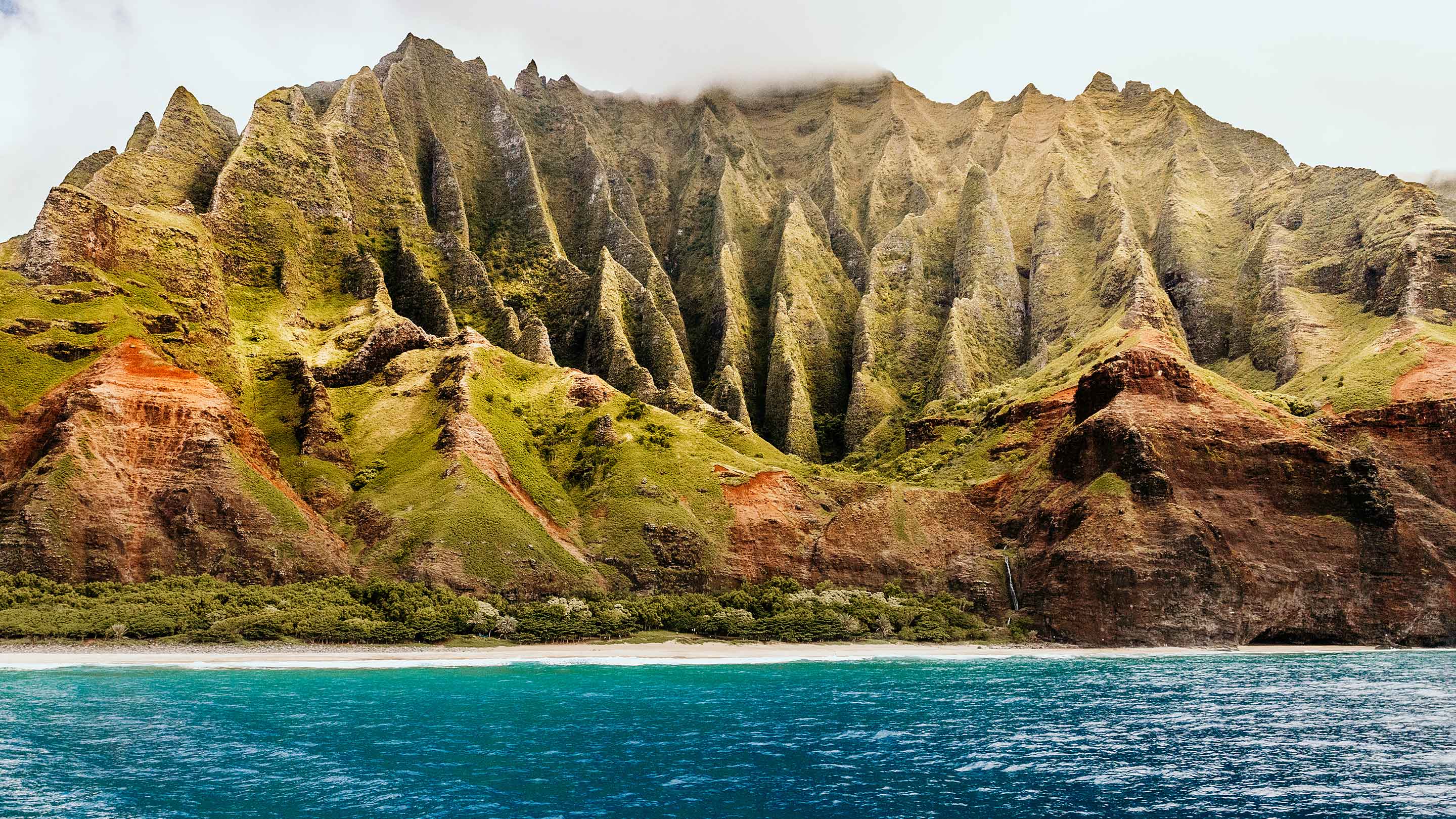 Na Pali Coast Kauai sea cliffs green