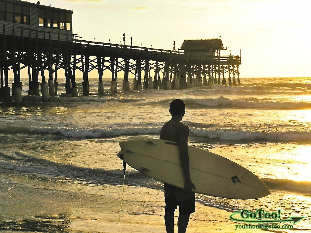 cocoa beach florida pier surfers