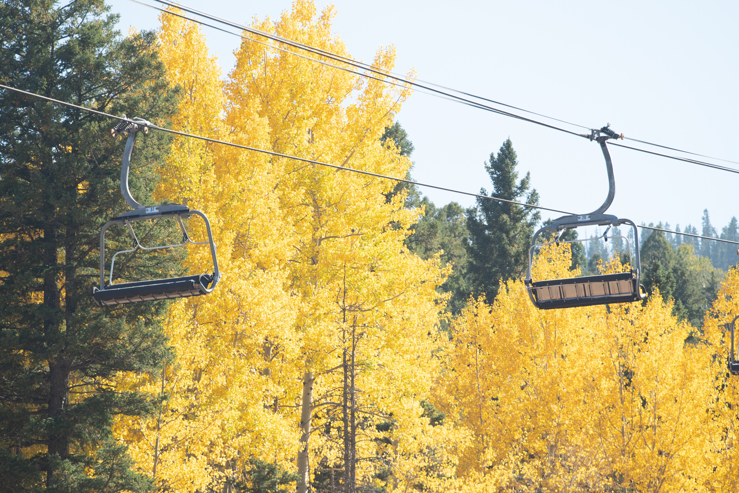 ski santa fe scenic chairlift autumn aspens
