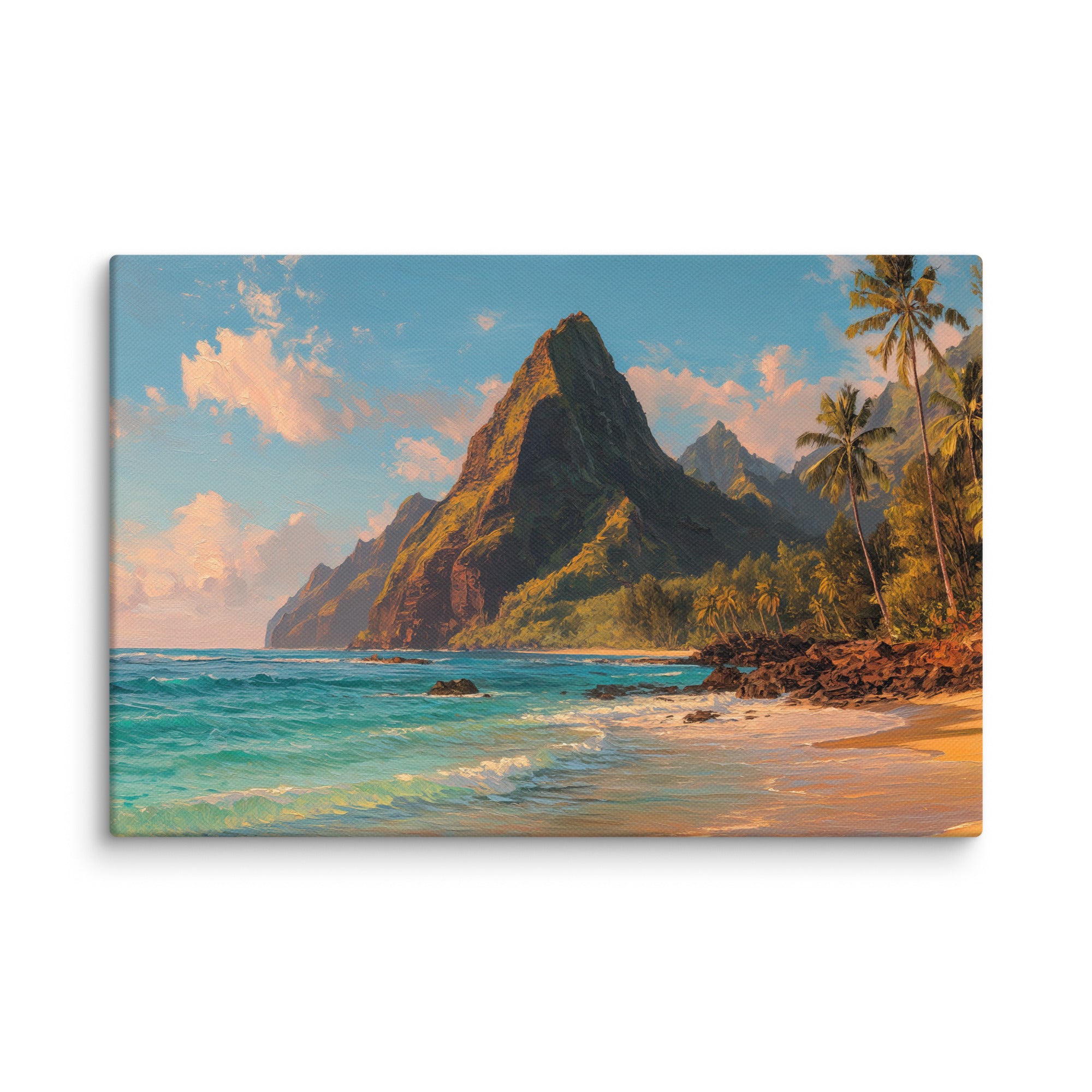Kauai Hawaii tropical beach palm trees
