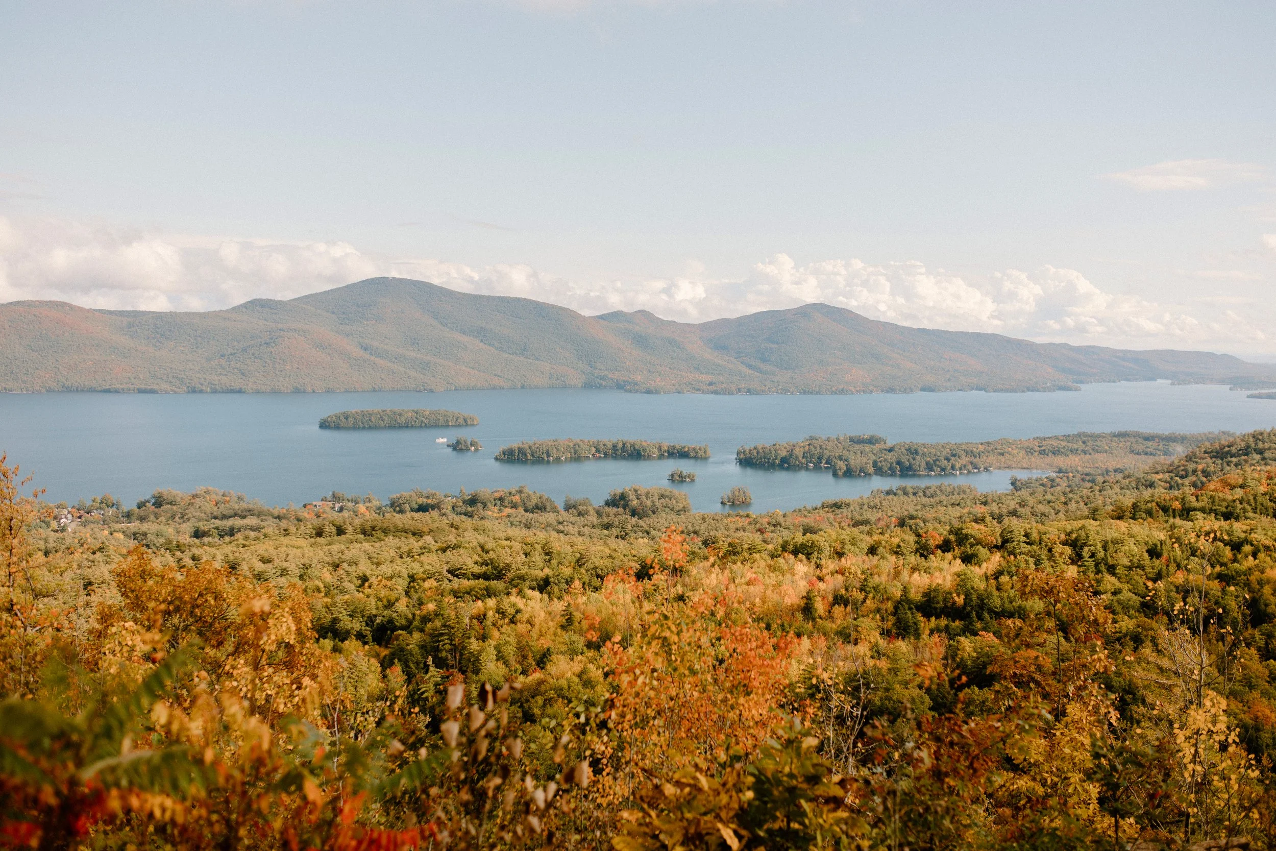 lake george autumn mountains