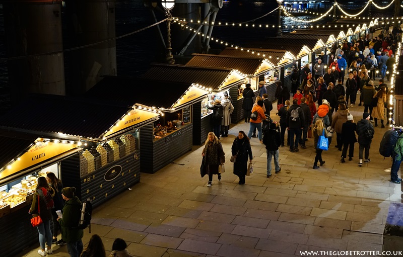 London Christmas market Southbank Centre night