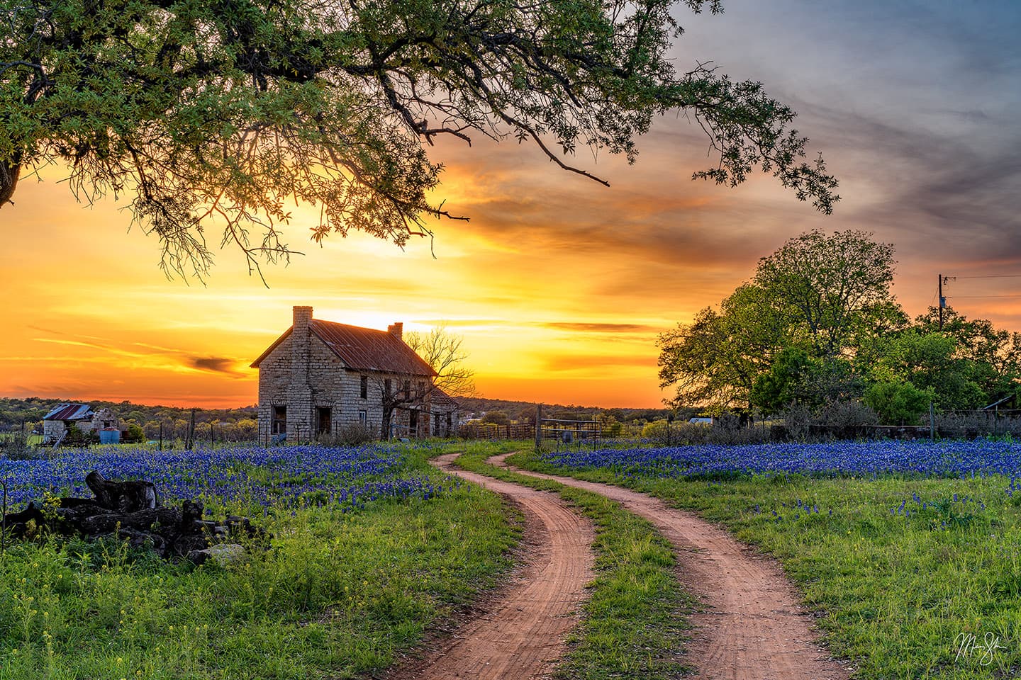 texas hill country winding ranch road autumn