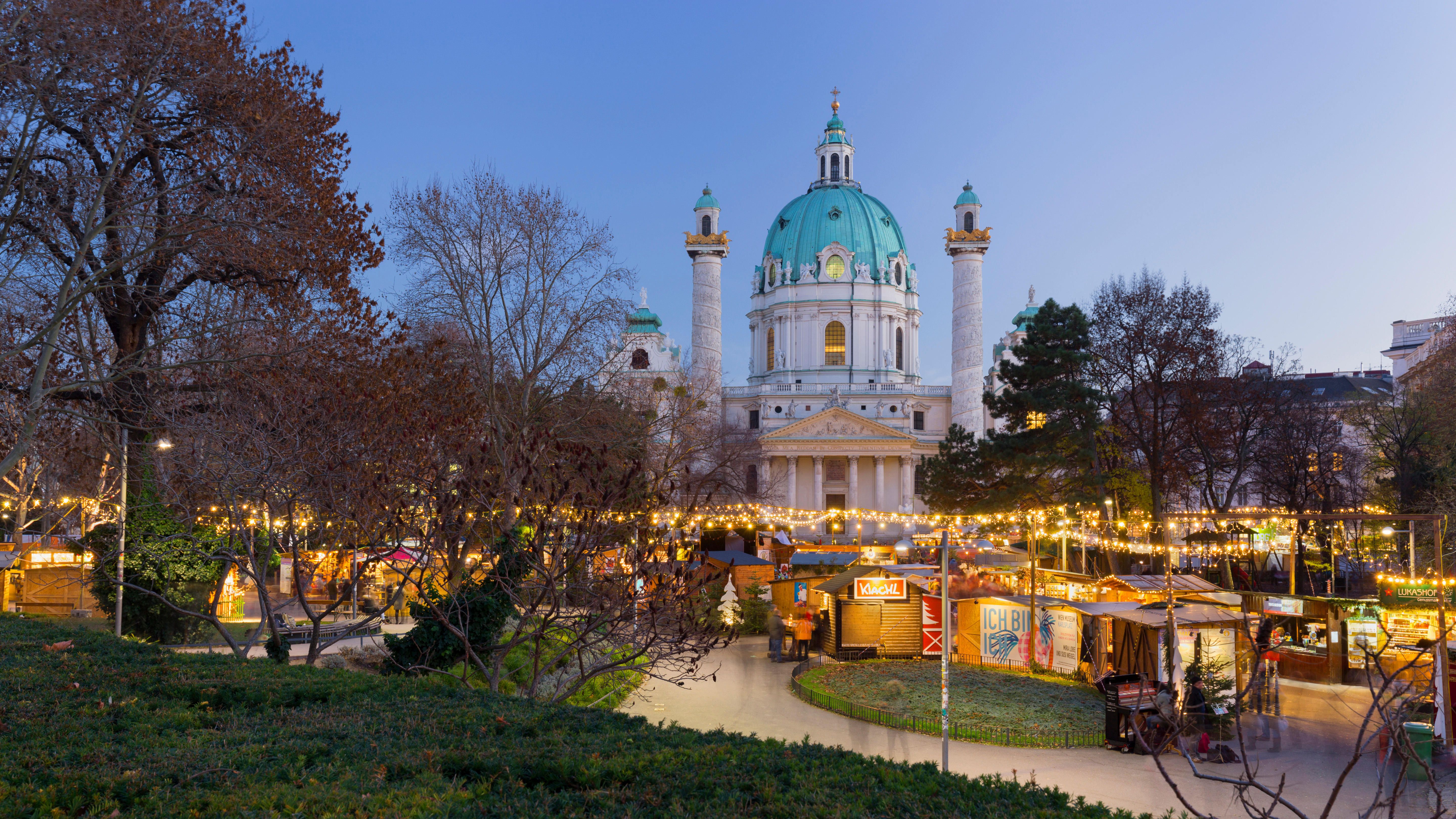 Karlsplatz Christmas market Vienna stalls