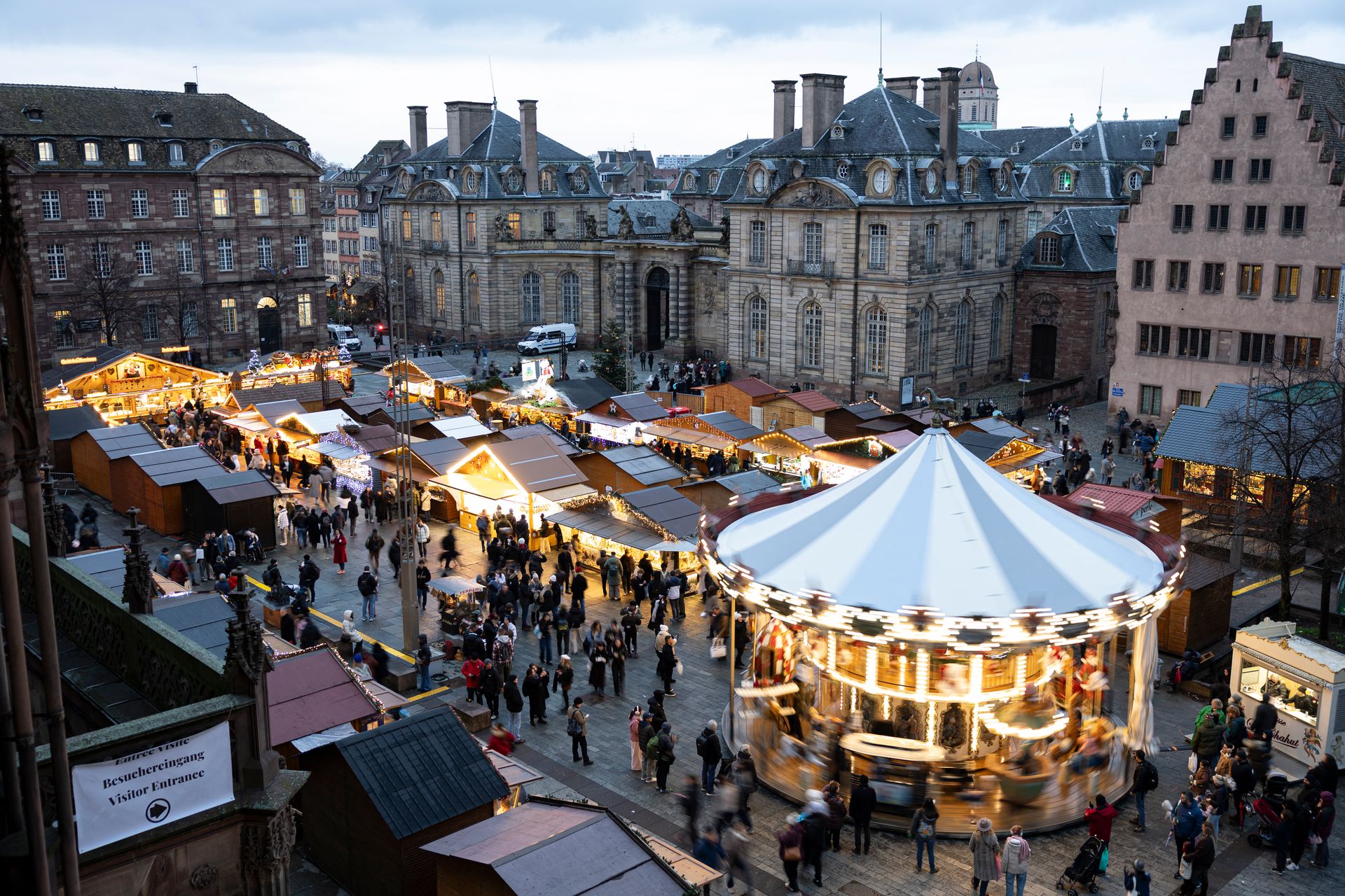 Strasbourg Christmas market entrance visitors