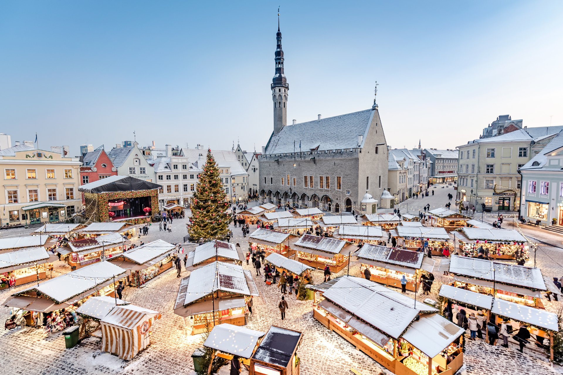 Tallinn Old Town Christmas market medieval snow