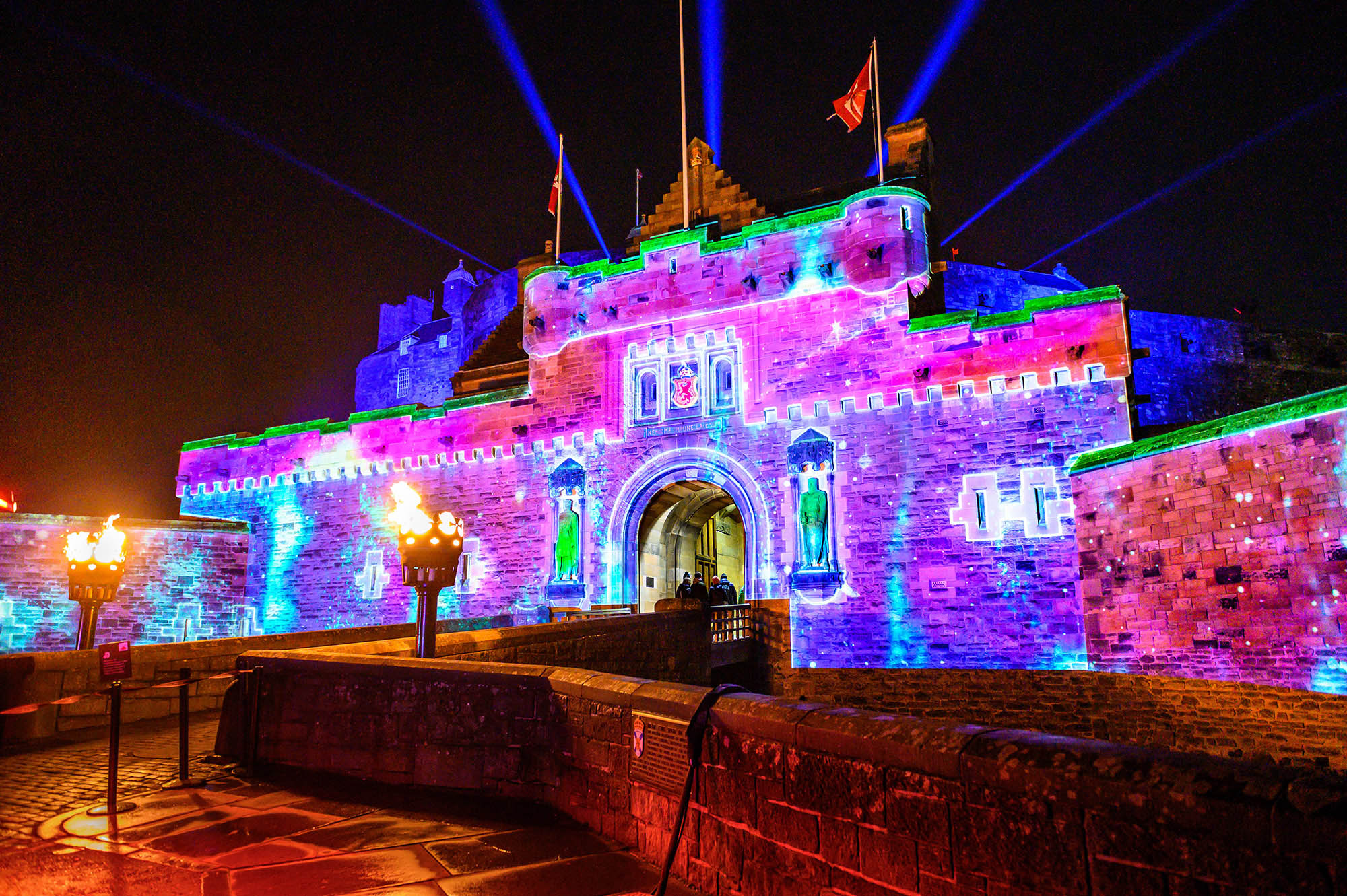 Edinburgh Castle Christmas lights