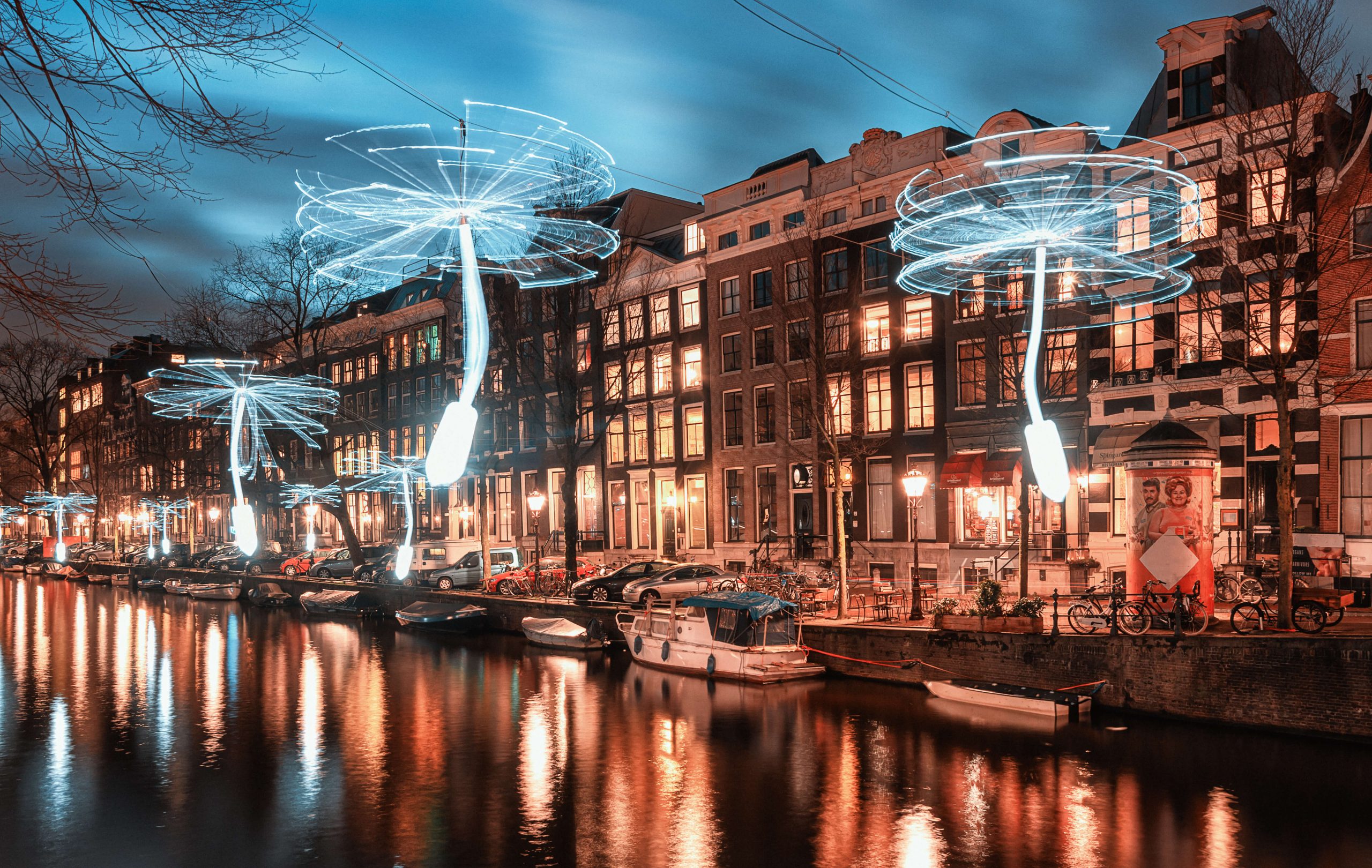 Amsterdam Light Festival canals night