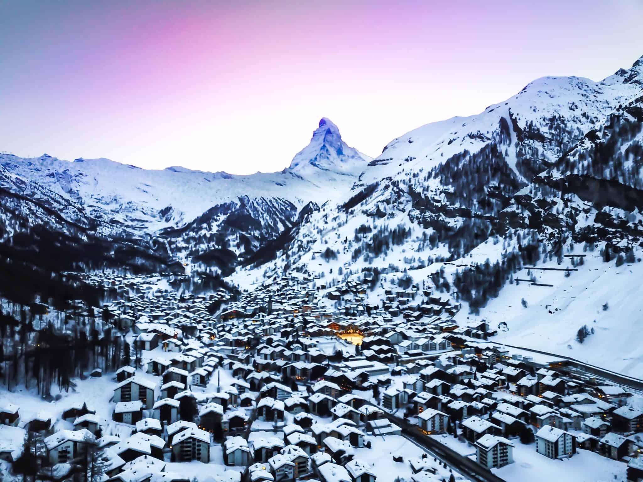 zermatt matterhorn winter skiing village