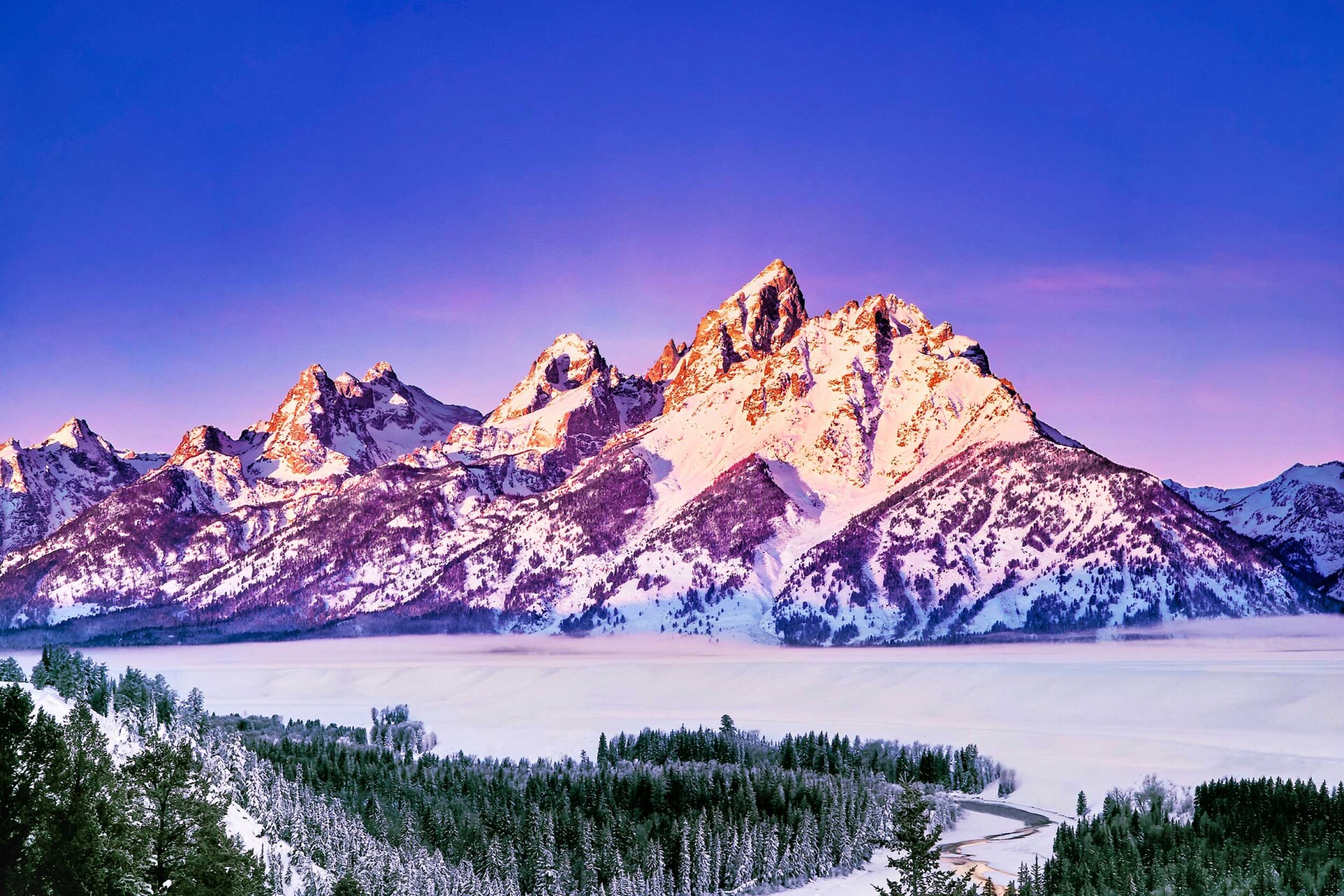Grand Teton National Park winter snow mountains