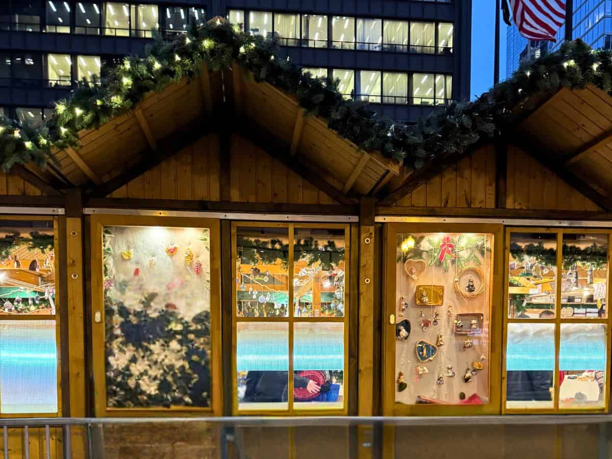 Chicago Christkindlmarket wooden stalls