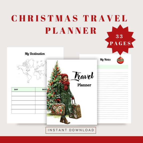christmas travel planning suitcase