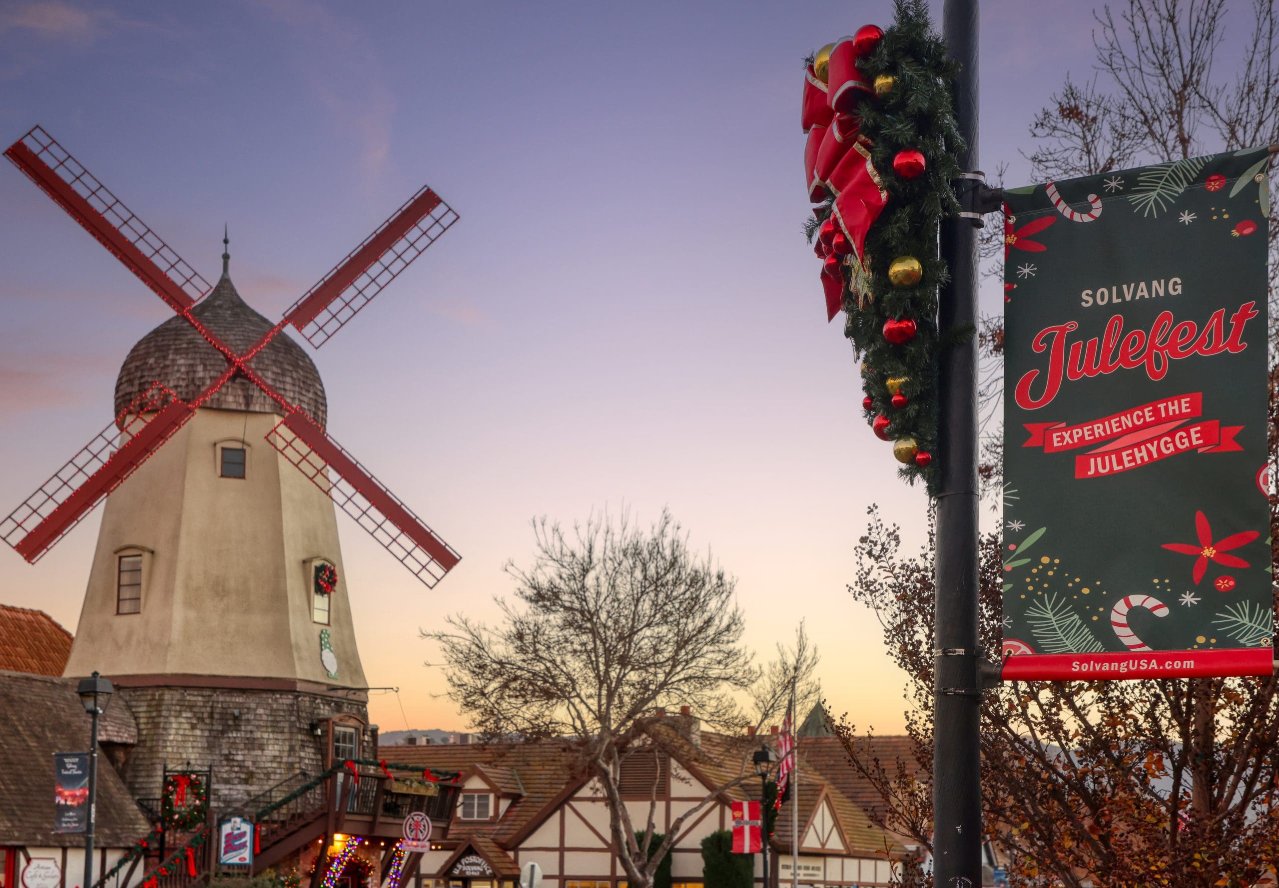 Solvang California Danish village Christmas lights