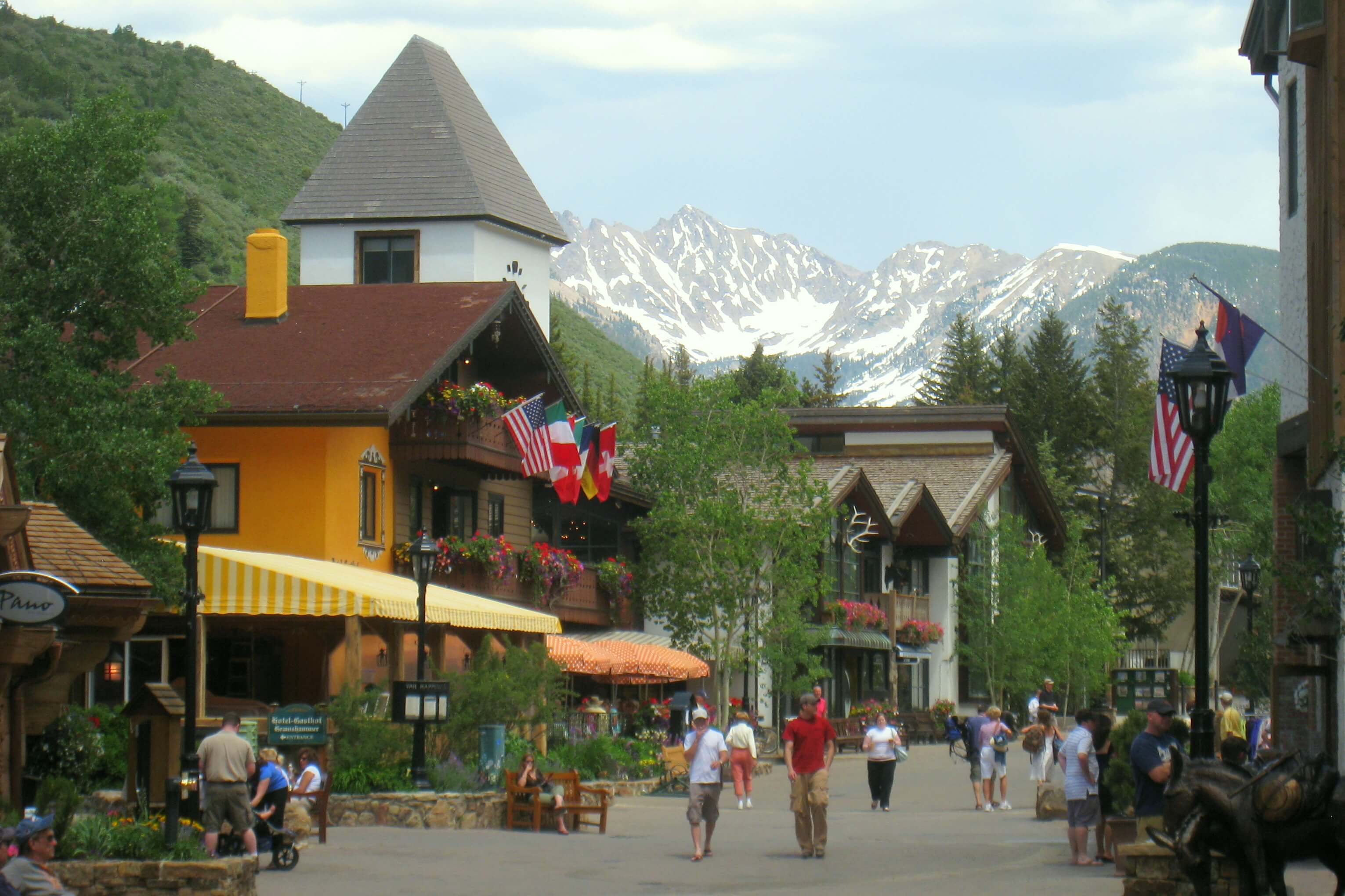 Vail Village Colorado winter European style ski resort