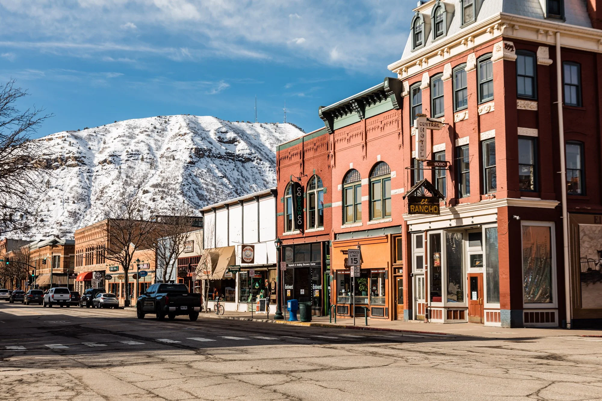 Durango Colorado historic downtown winter