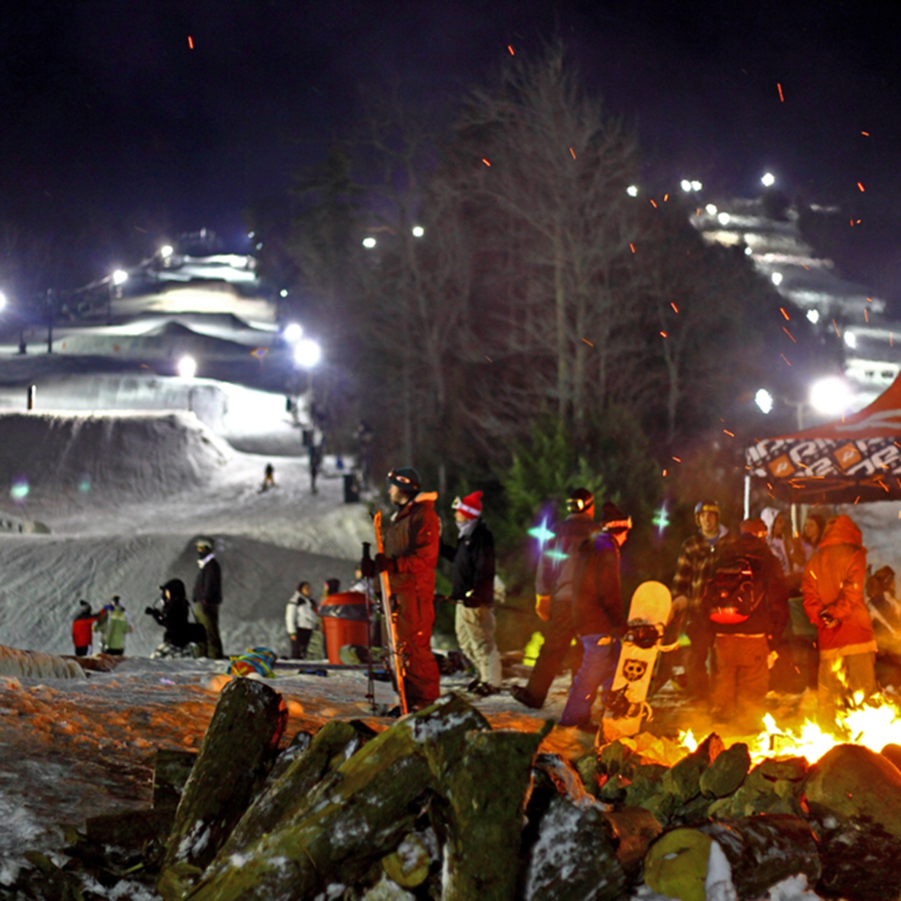 Crotched Mountain night skiing lights