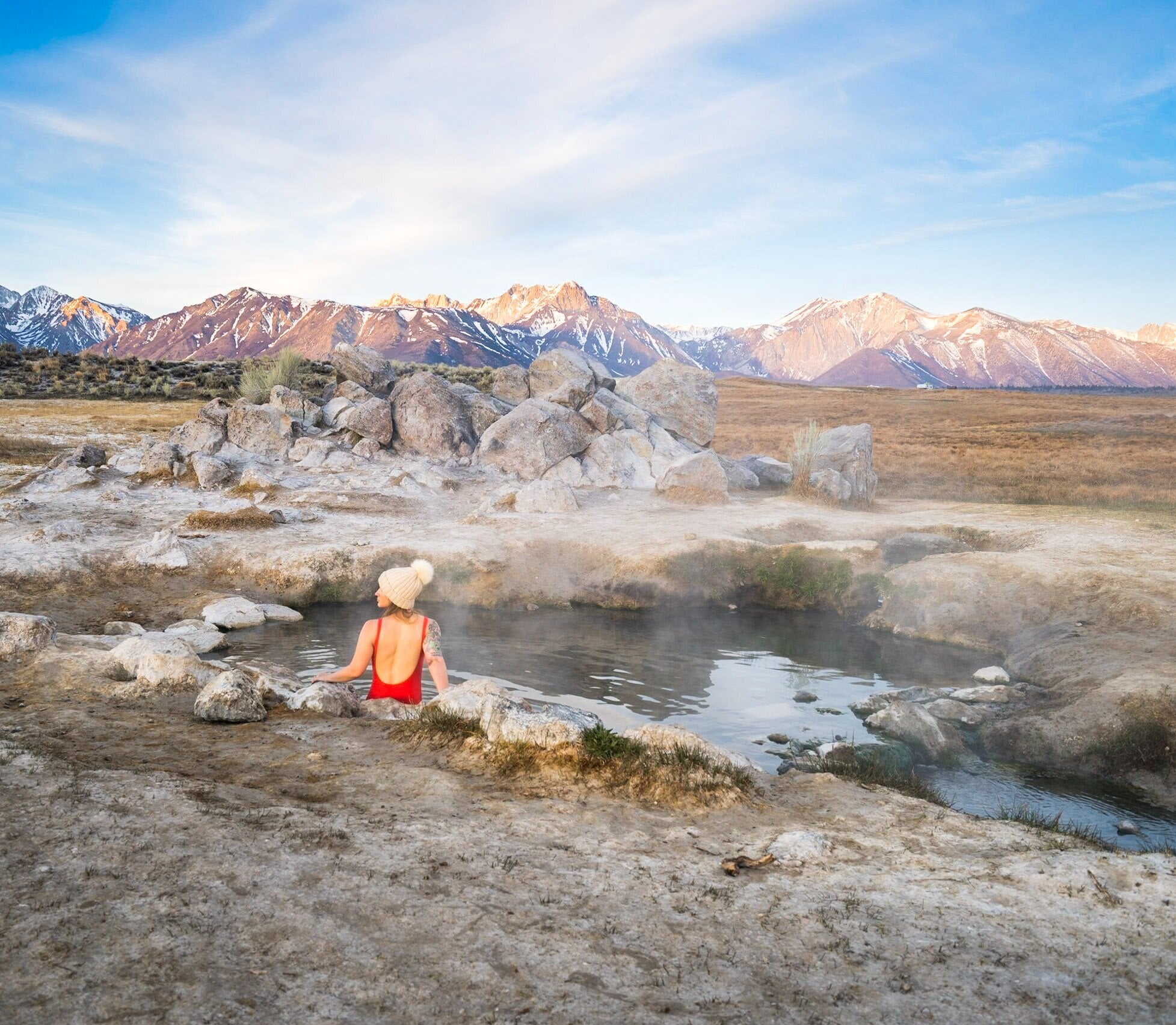 Wild Willy's Hot Springs Mammoth Lakes California winter mountains