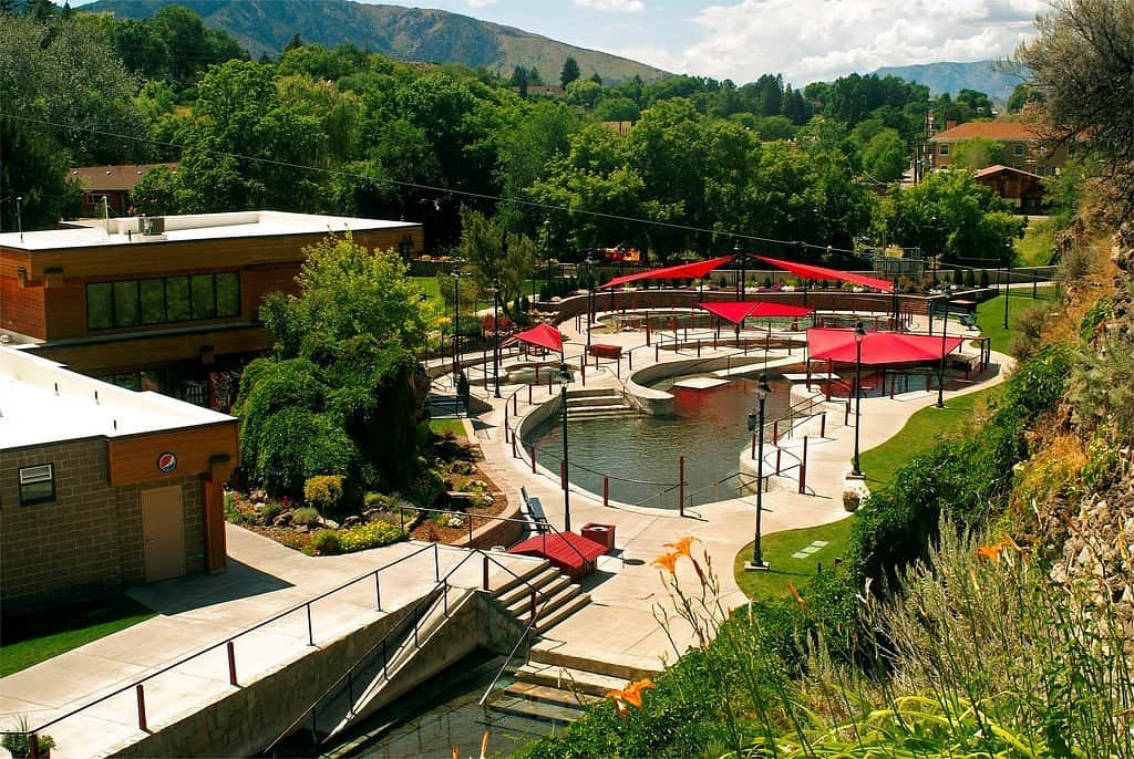 Lava Hot Springs Idaho winter outdoor pools steam