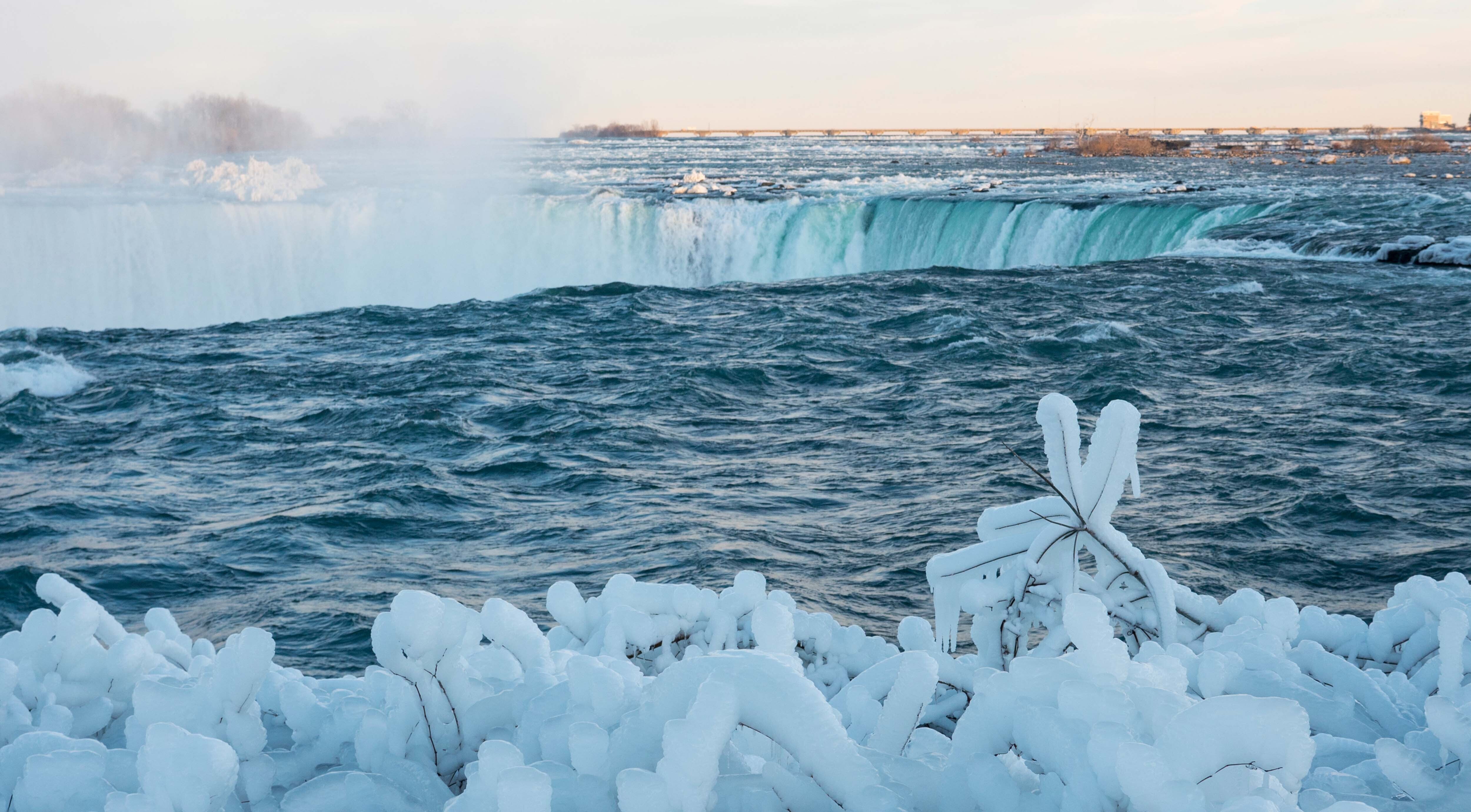 Niagara Falls frozen winter mist
