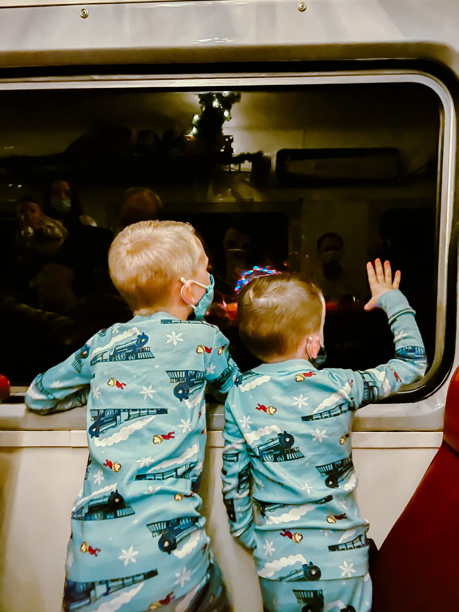 family polar express train ride kids pajamas