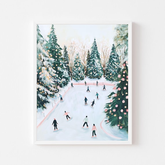 outdoor ice skating rink winter scenery