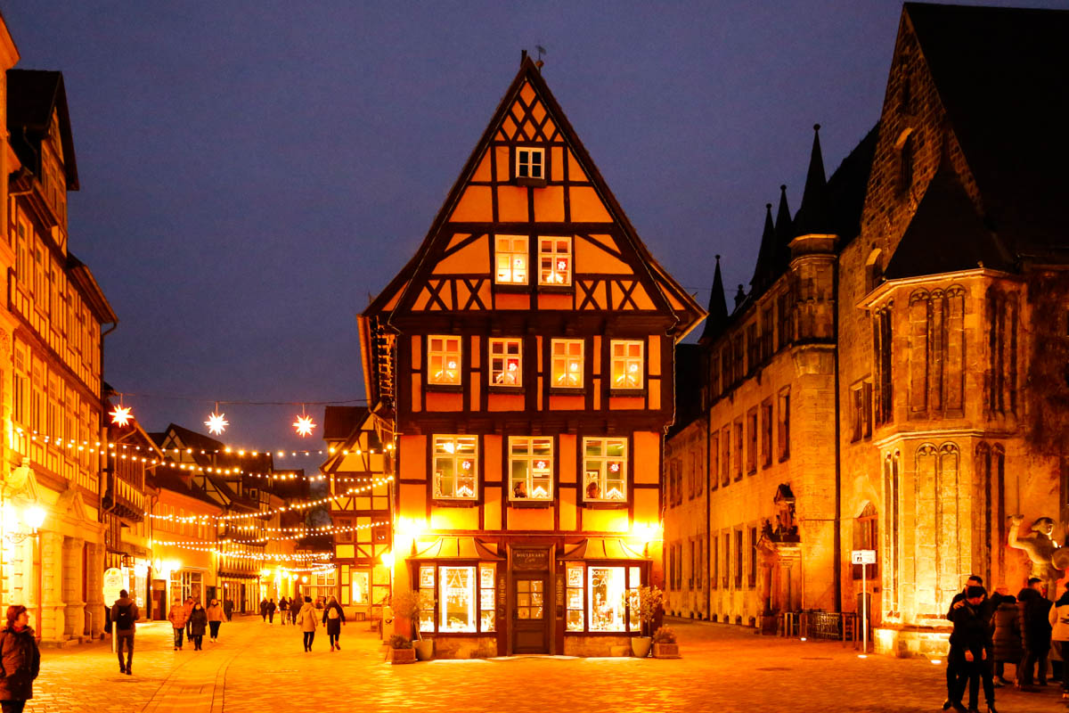 Quedlinburg half-timbered houses Christmas