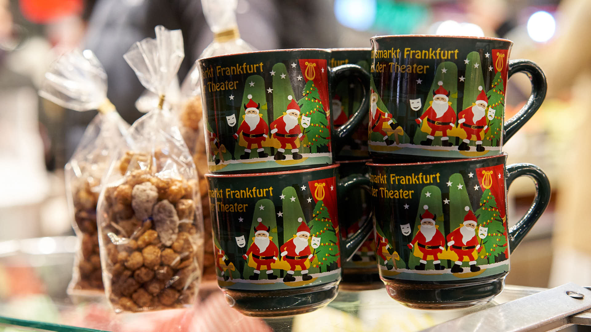 German Christmas market food stall Lebkuchen Stollen