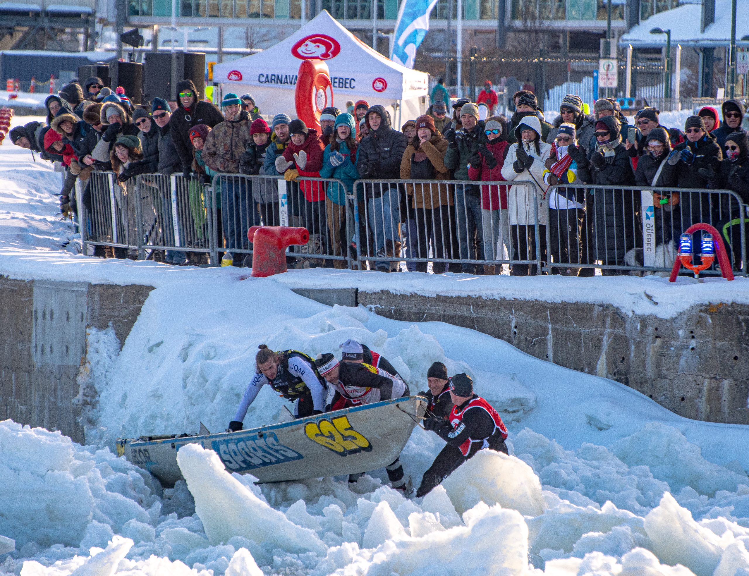 ice canoeing St Lawrence River Quebec winter
