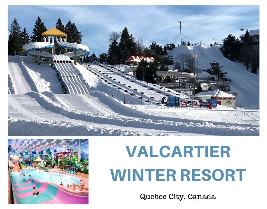 Valcartier snowtubing park Quebec winter