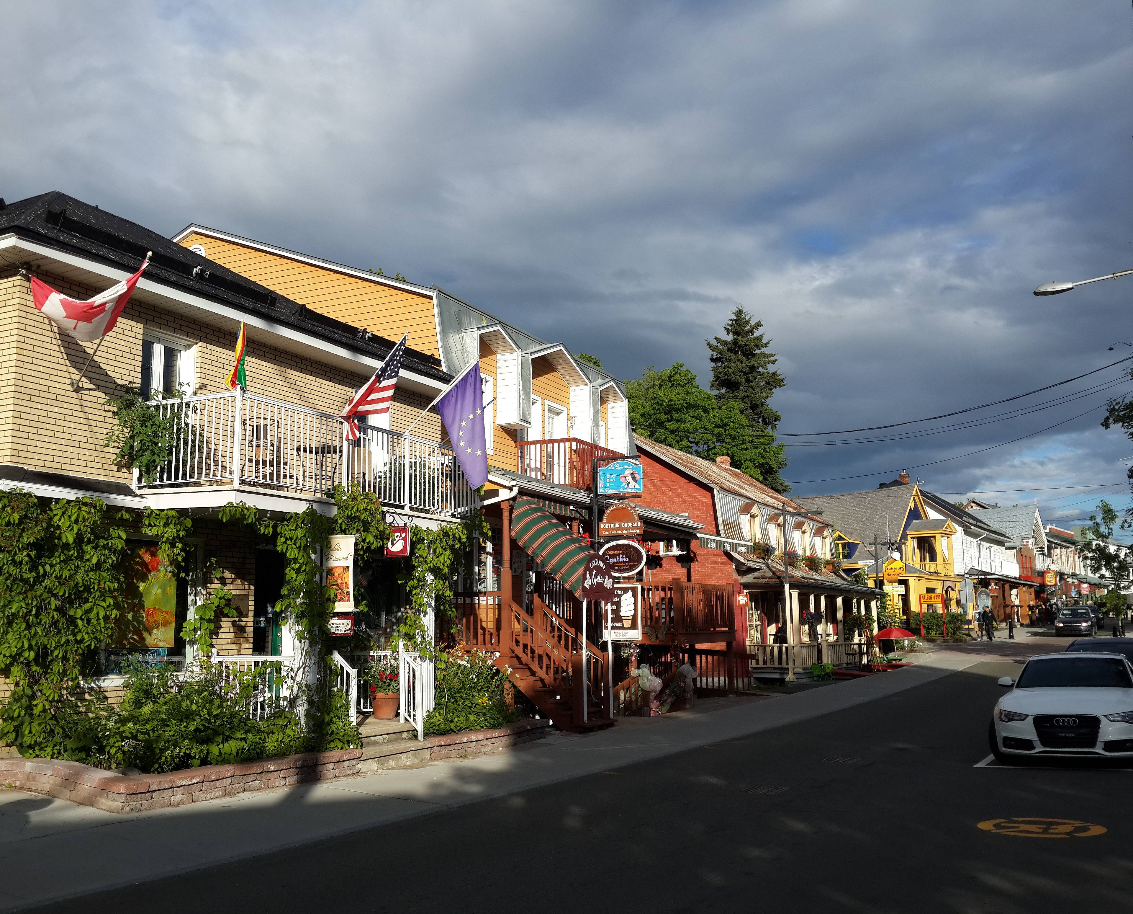 Baie Saint Paul art galleries winter village Quebec