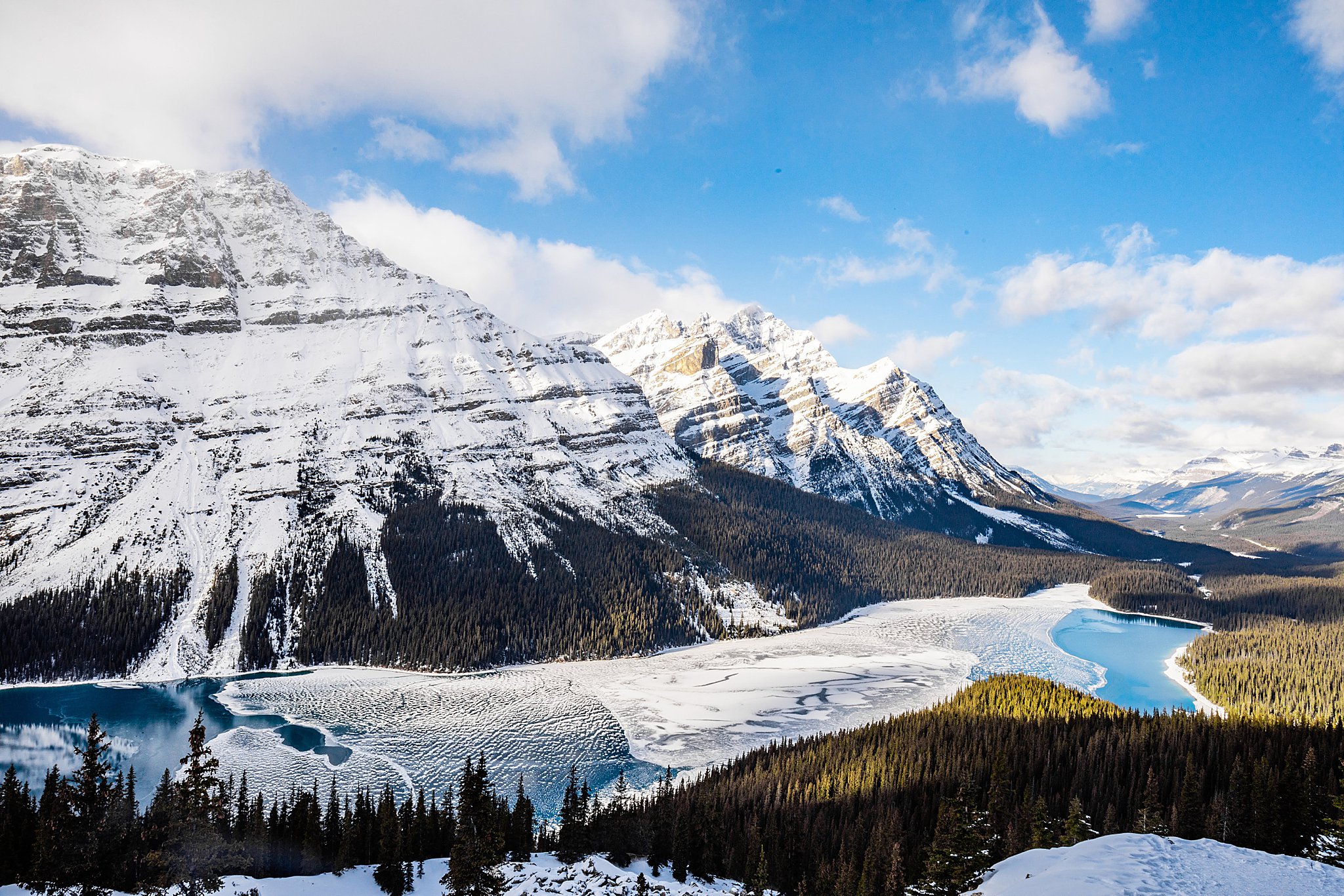 Bow Lake winter Icefields Parkway