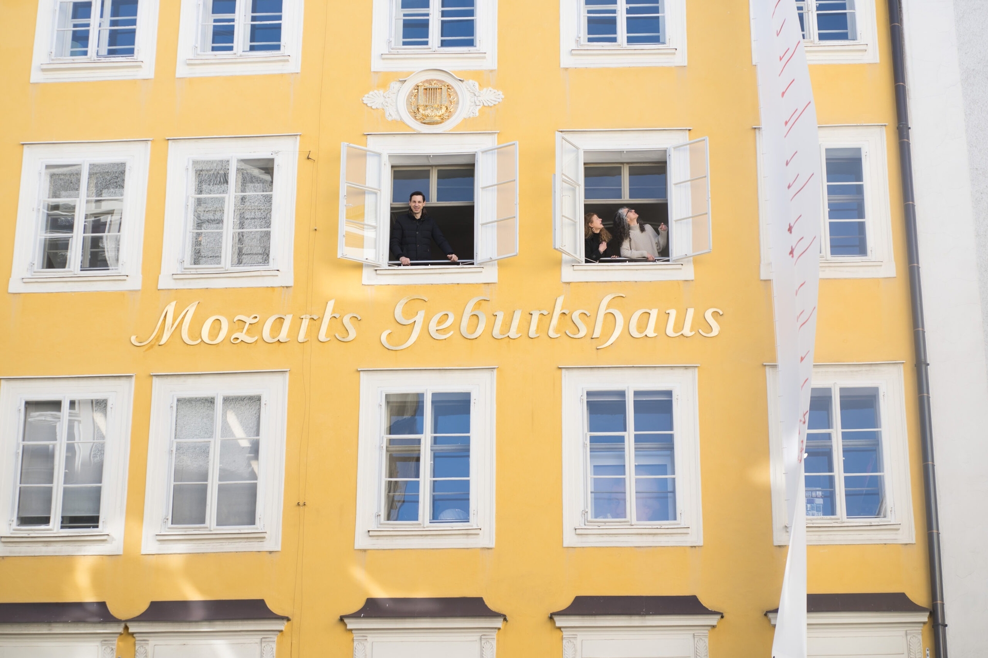 Mozart Birthplace Getreidegasse 9 Salzburg yellow facade