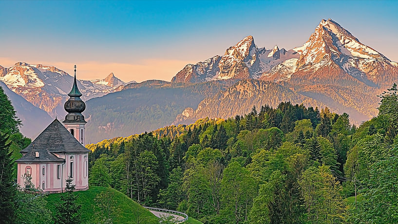 Maria Gern Church Berchtesgaden Bavaria mountains