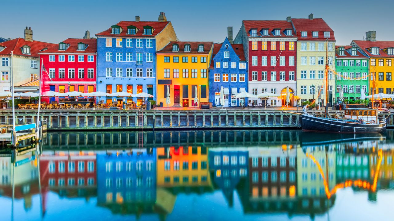 Nyhavn colourful harbour houses Copenhagen canal reflections