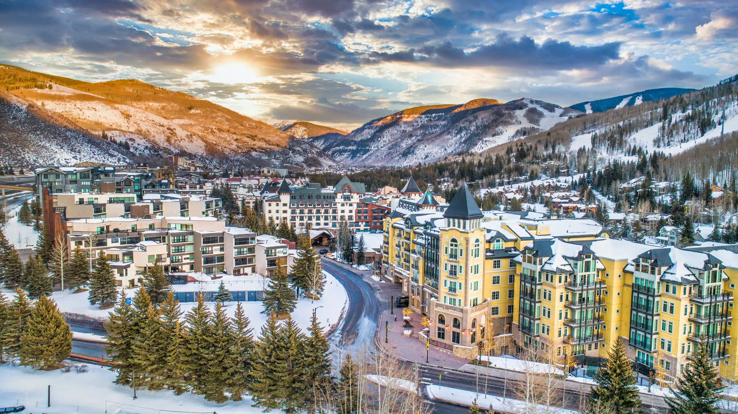 Vail Village Colorado ski resort winter