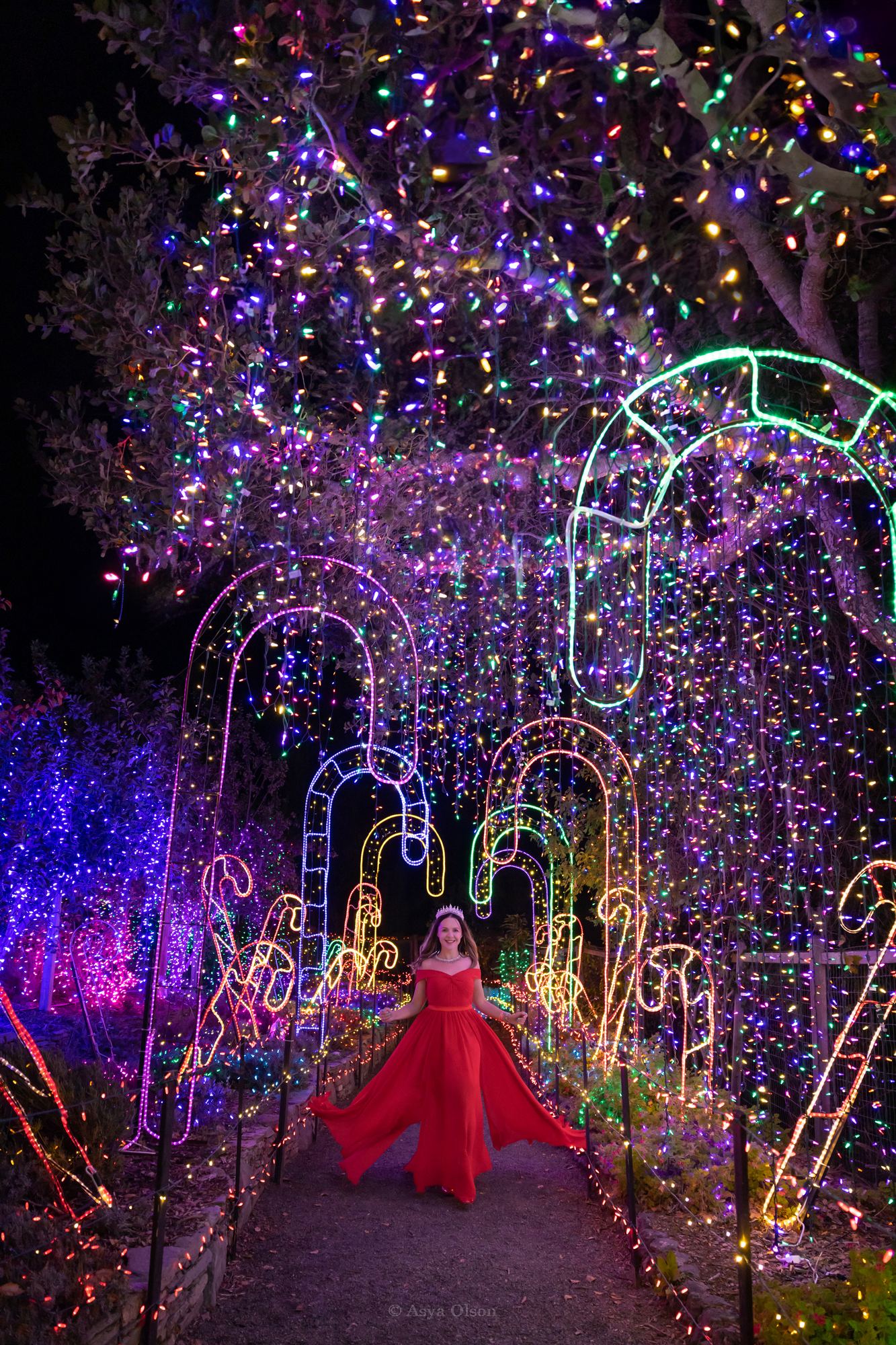 Cambria Christmas Market California lights