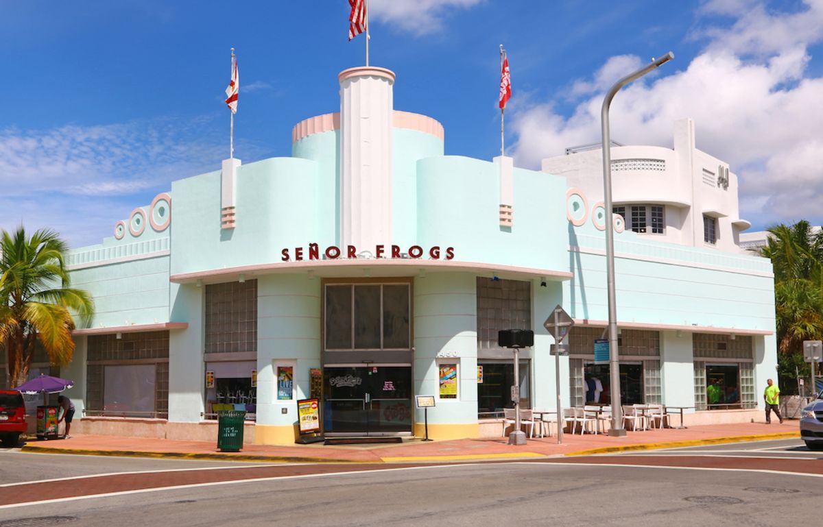 Miami South Beach art deco buildings winter
