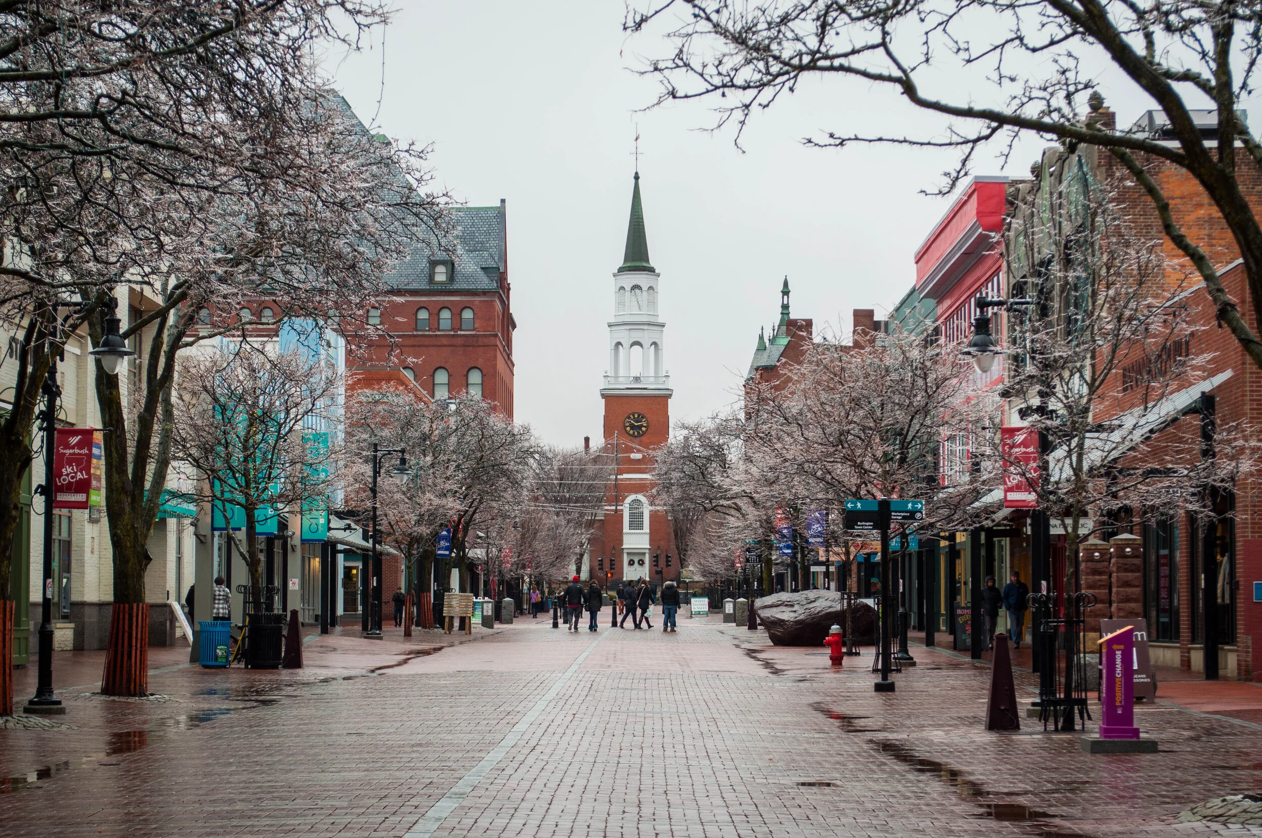 Burlington Vermont Church Street Marketplace winter