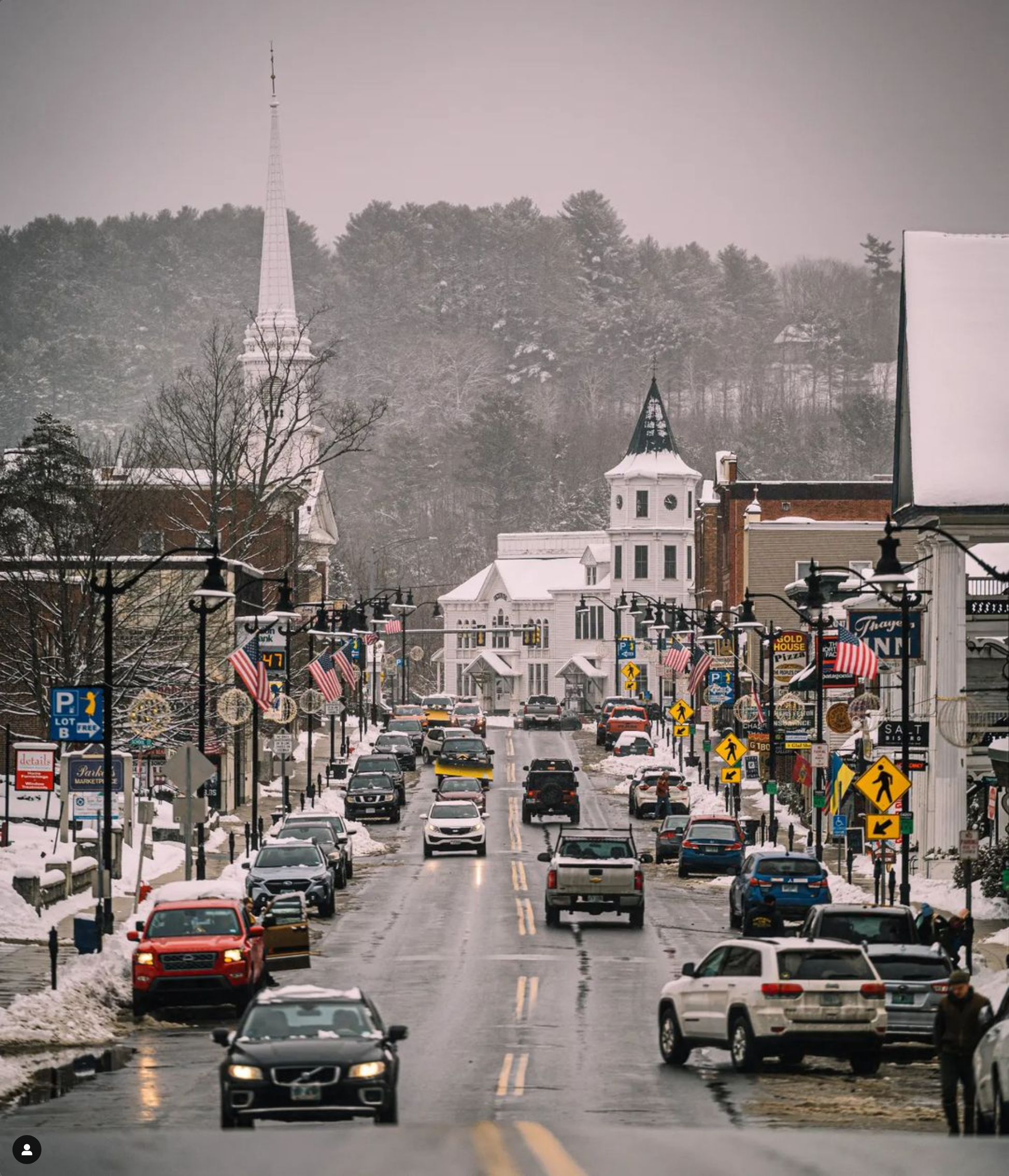 Littleton New Hampshire main street winter