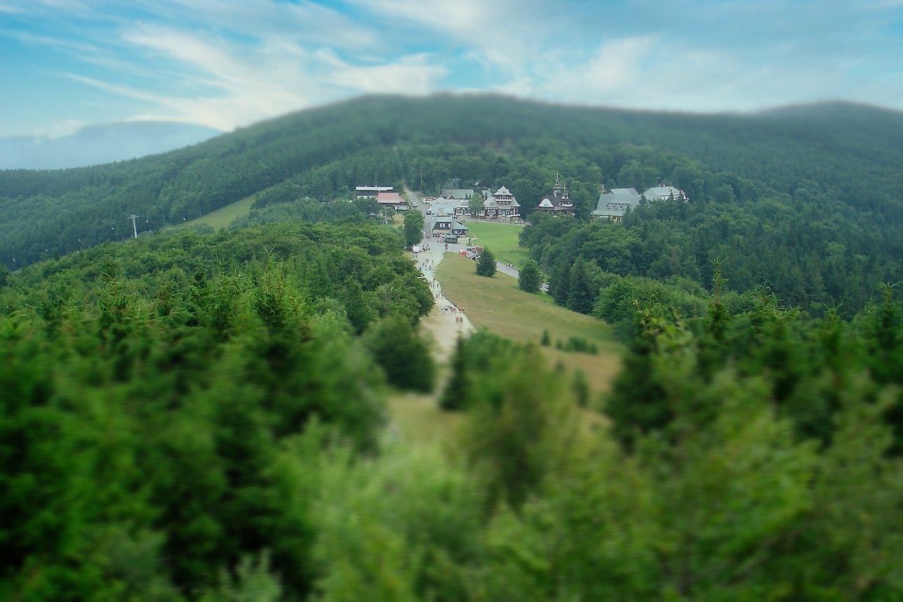 Pustevny mountain station winter