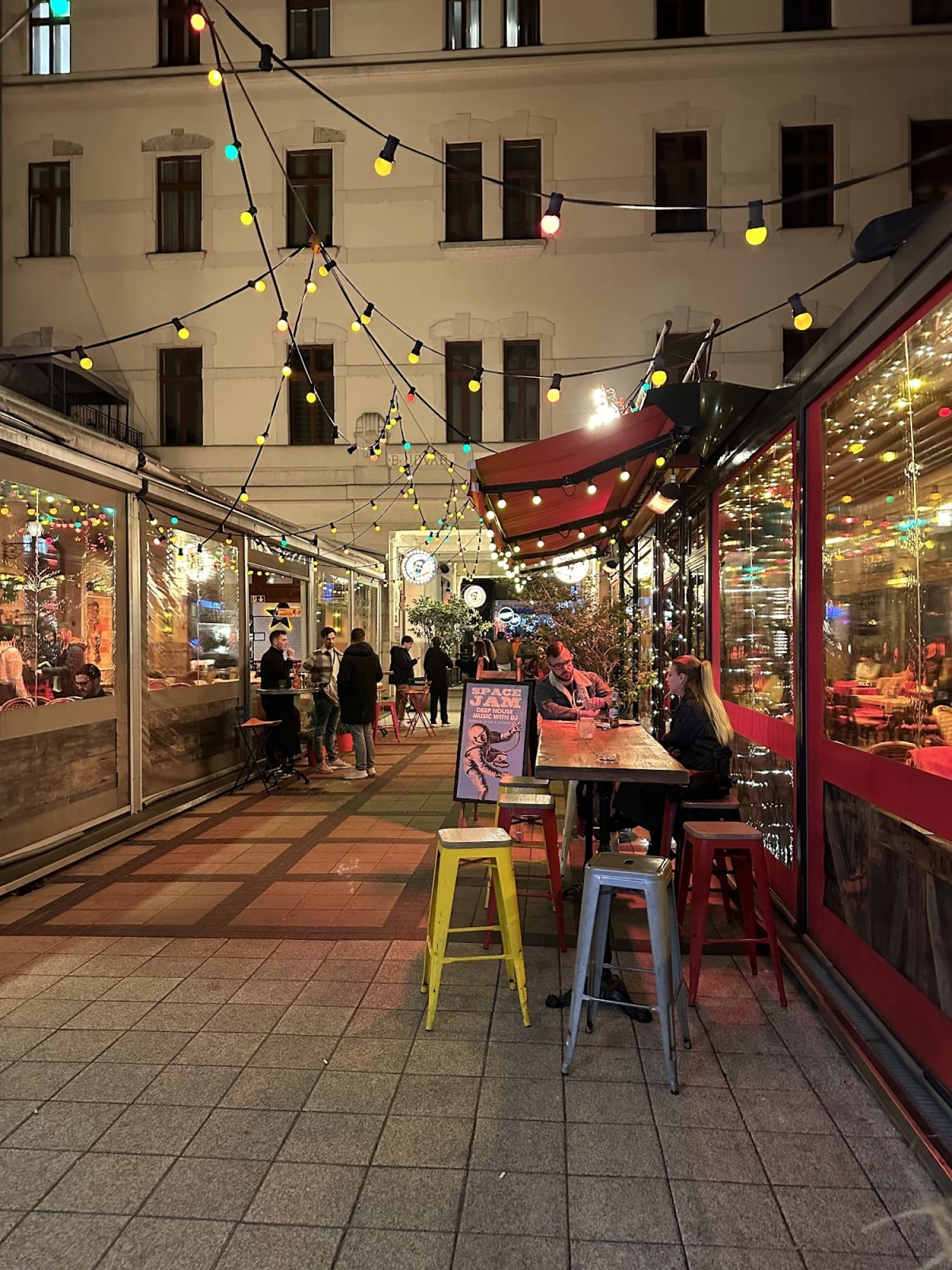Gozsdu Passage Budapest night