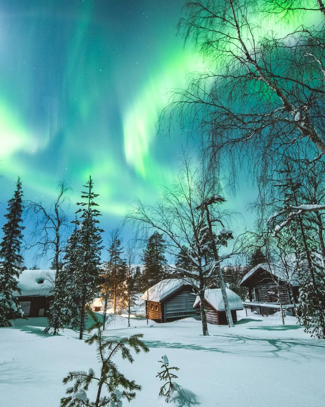 Luosto Finland winter cabin snow
